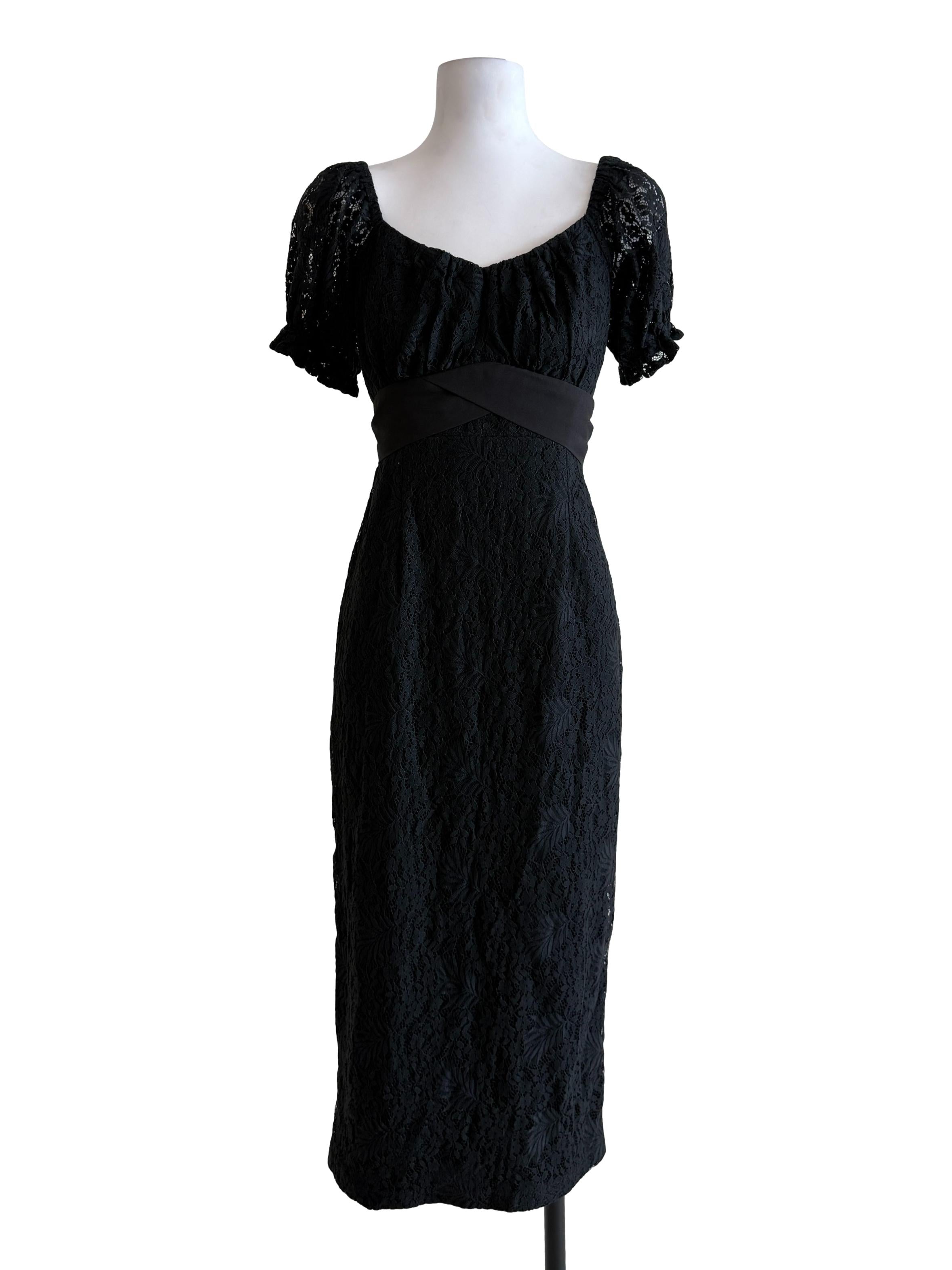 Black Puff Sleeves Dress