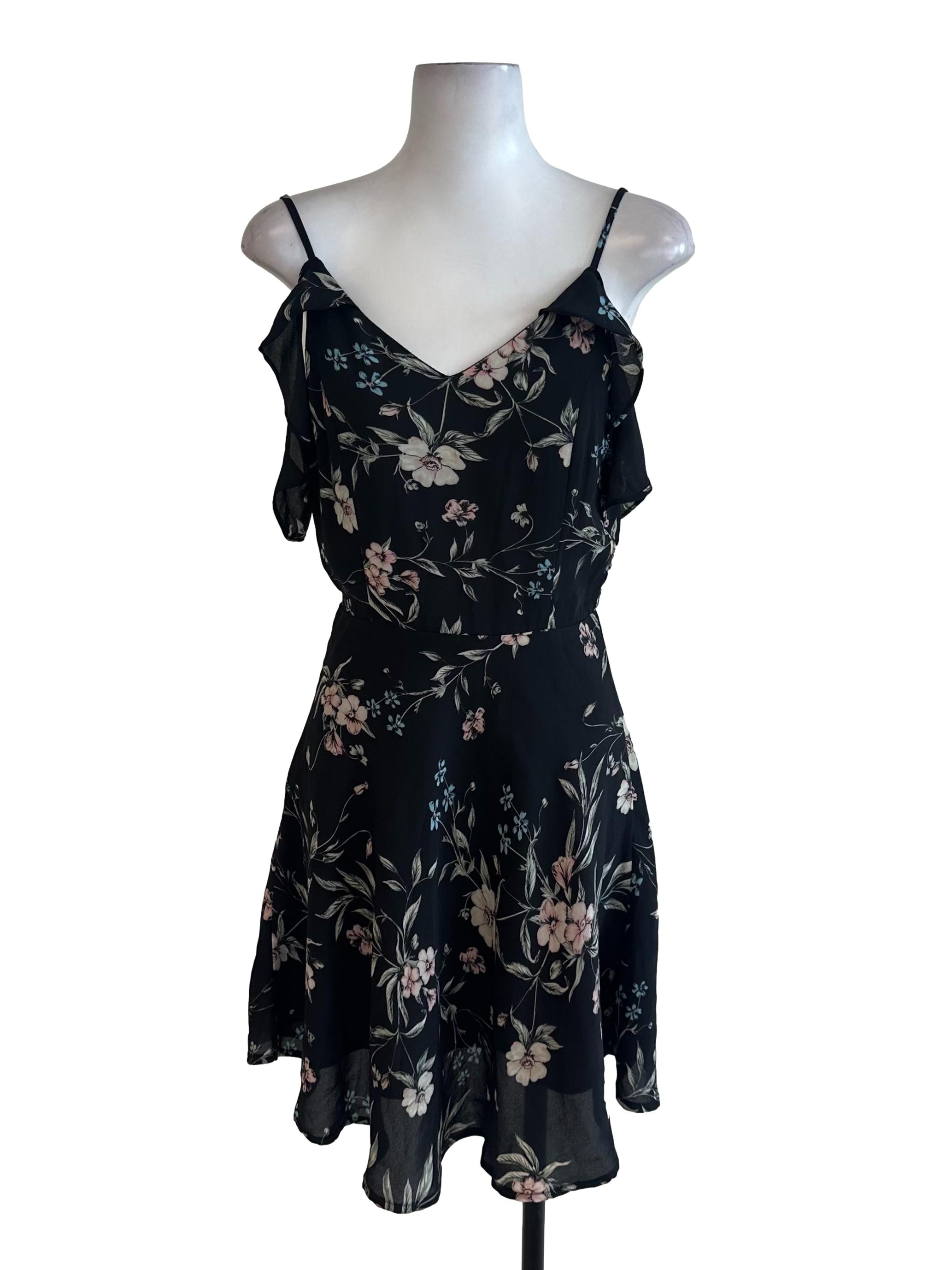 Black Floral Pattern Dress