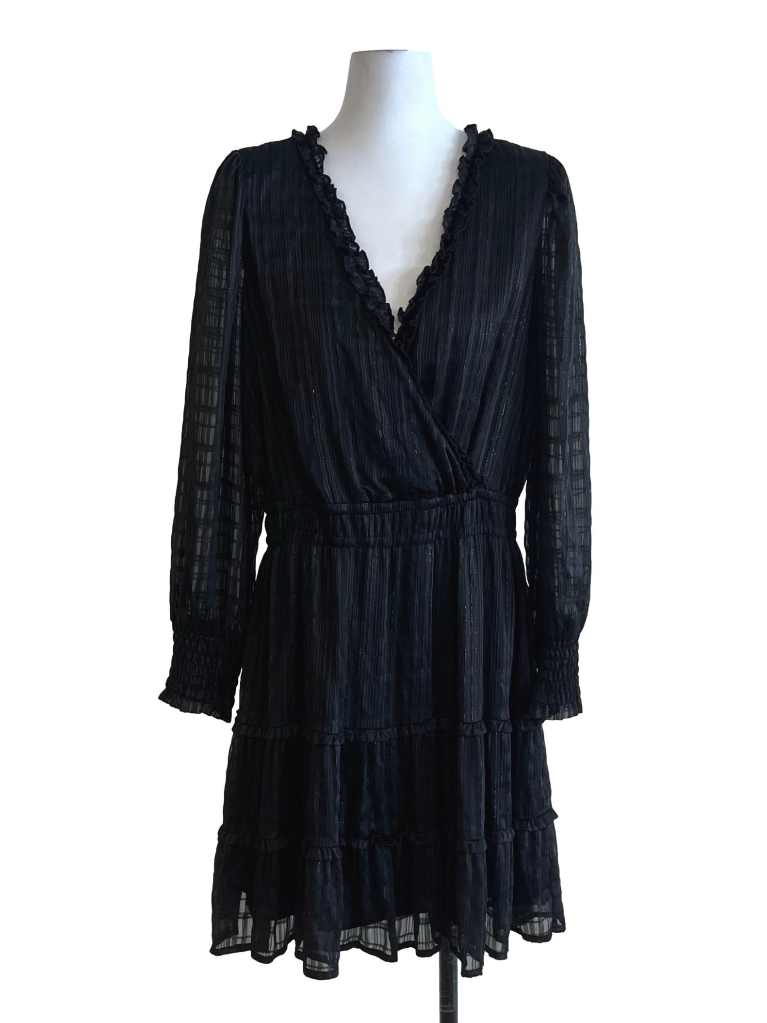 Black V-Neckline Empire Dress