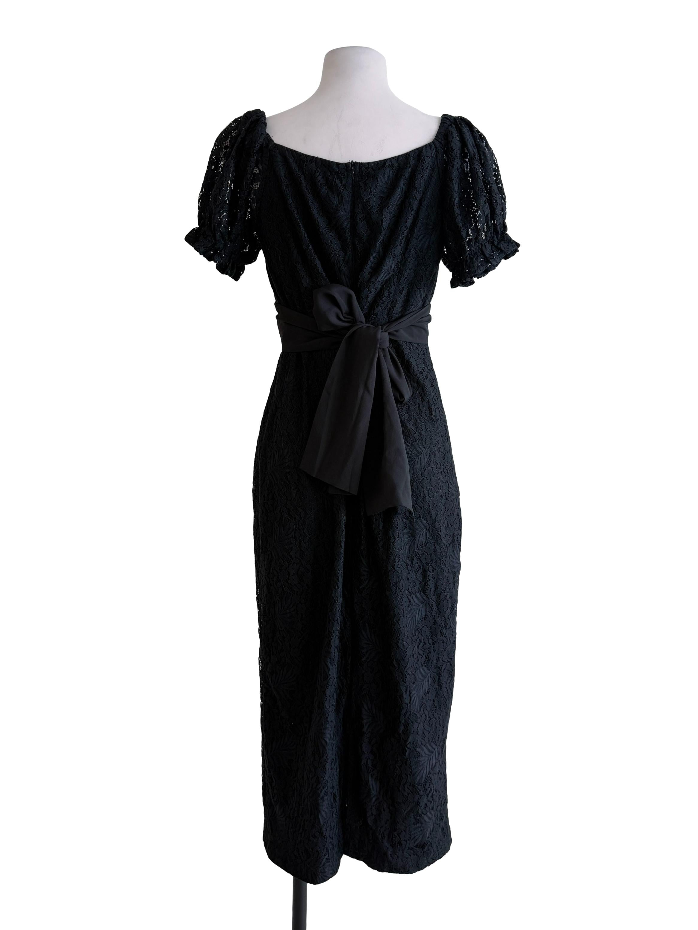 Black Puff Sleeves Dress