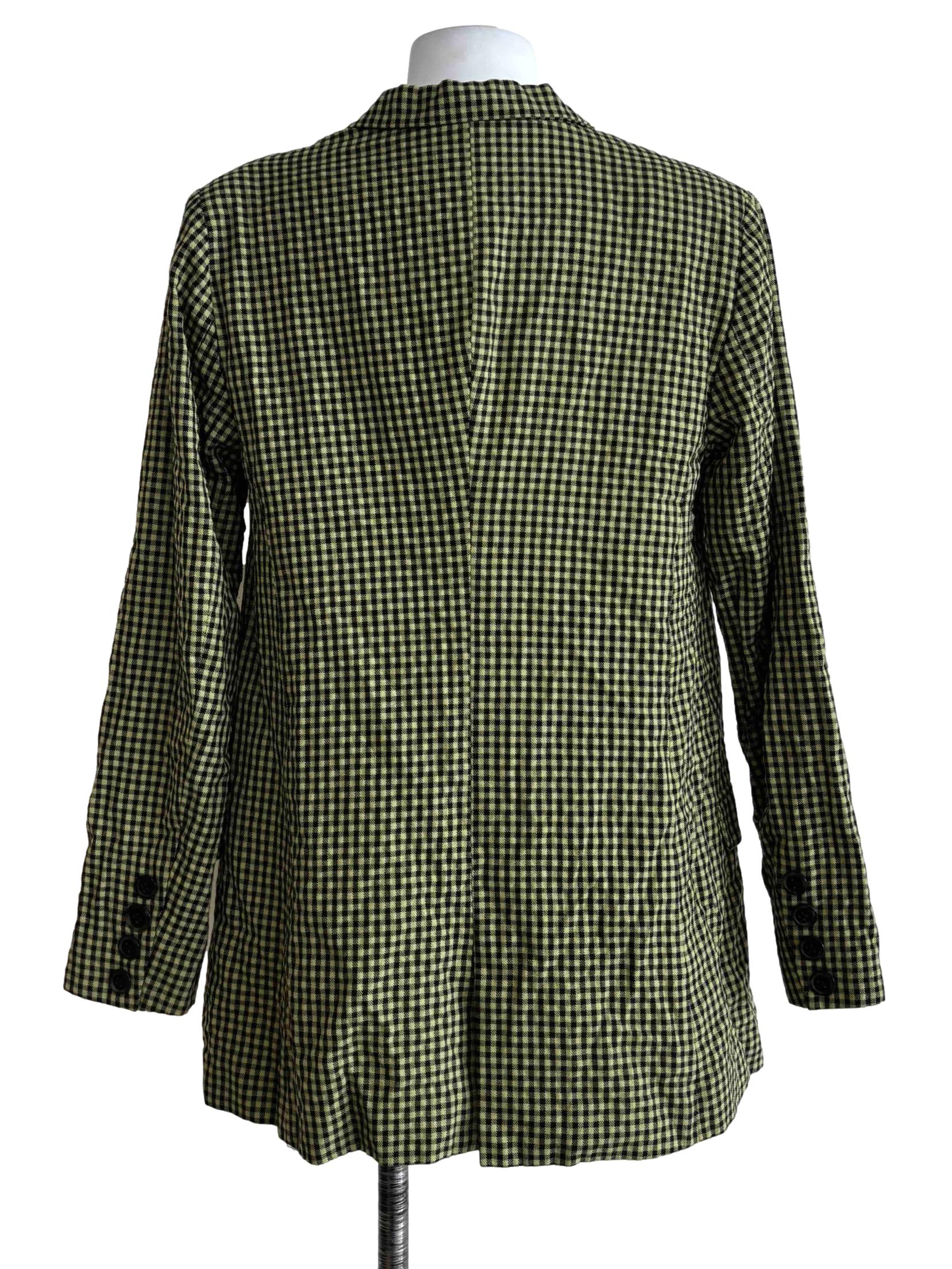 Lime Green Checkered Blazer