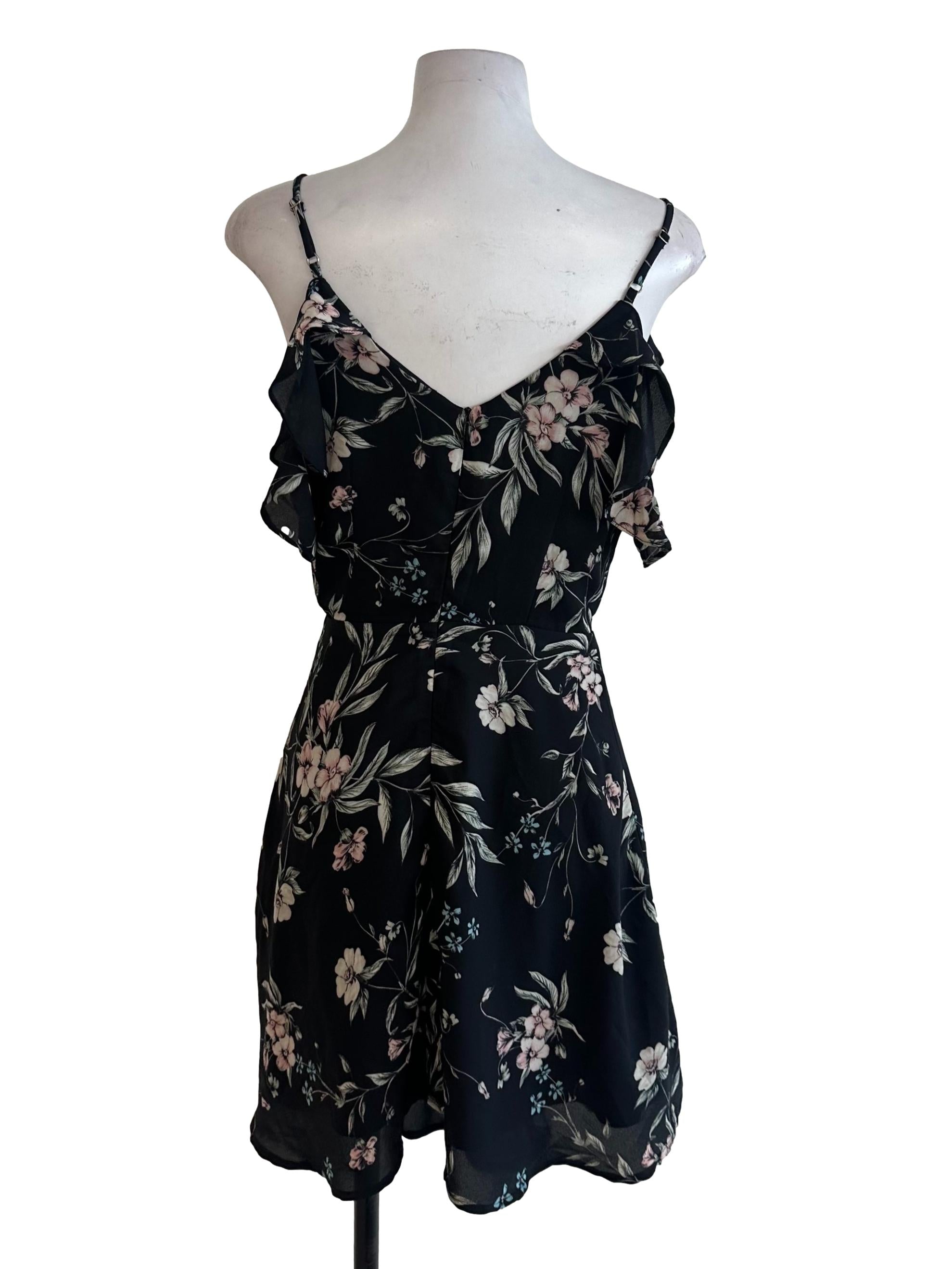 Black Floral Pattern Dress