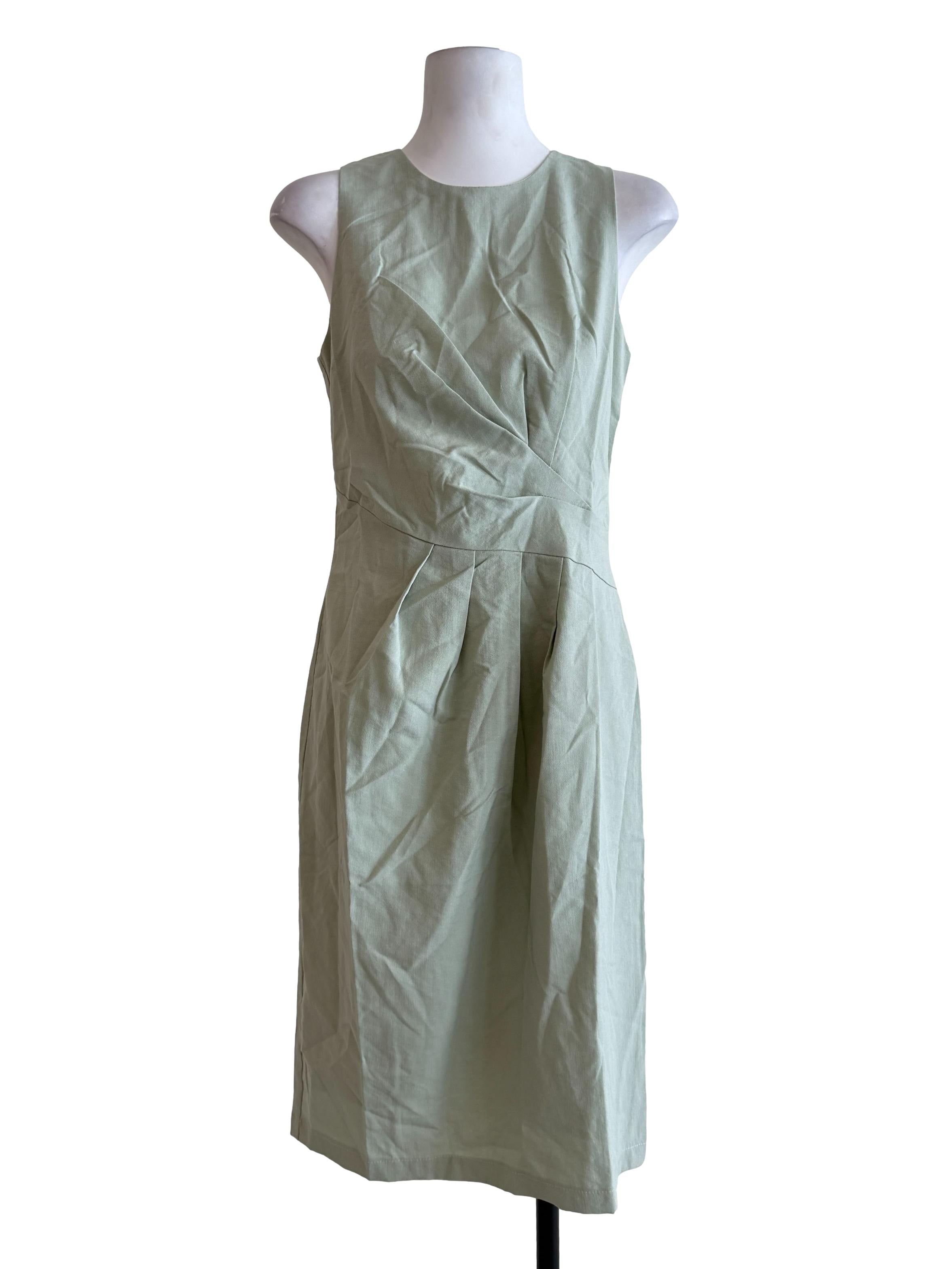 Olive Green Round Neck Dress