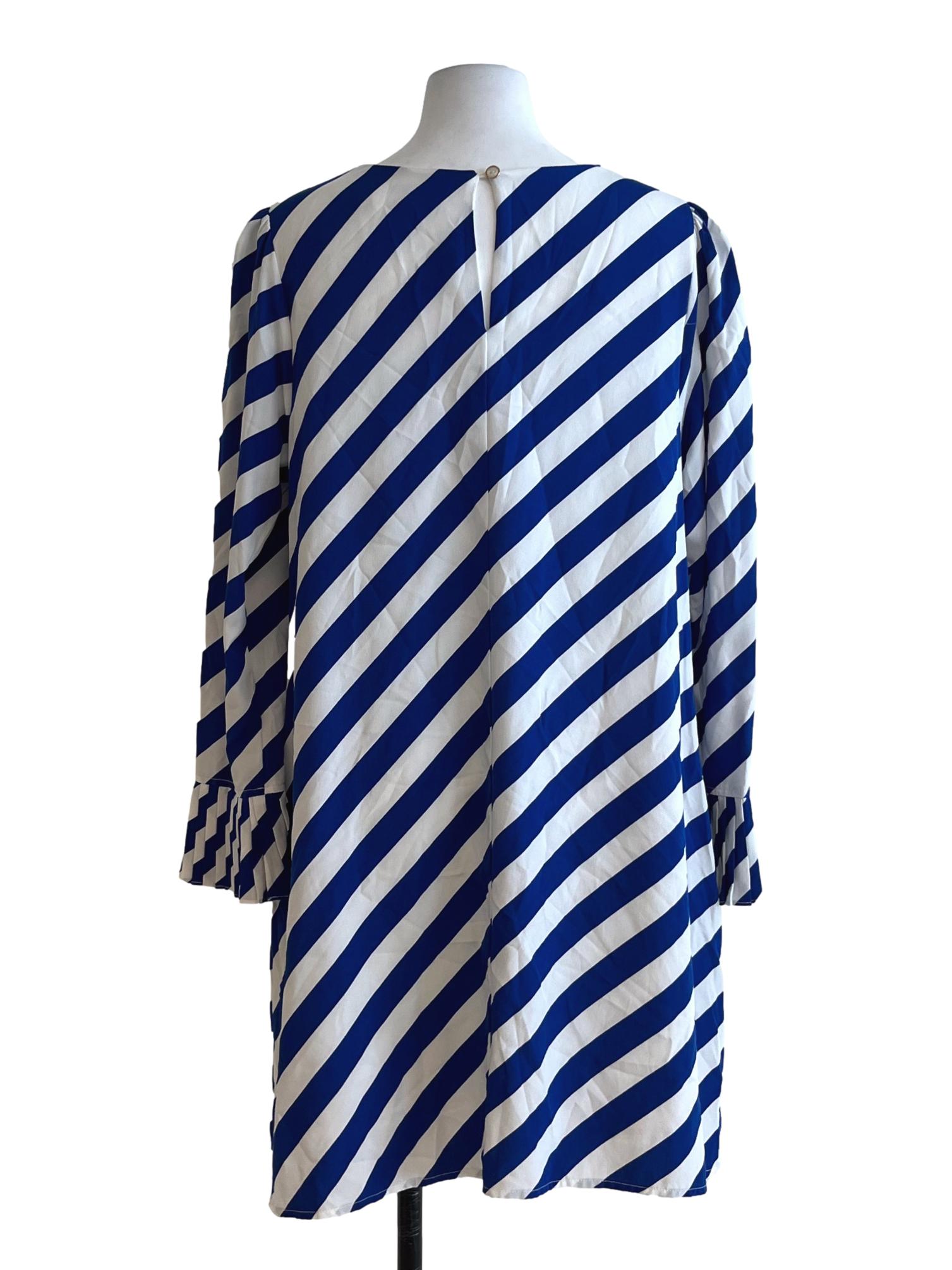 White Awning Stripe Empire Dress