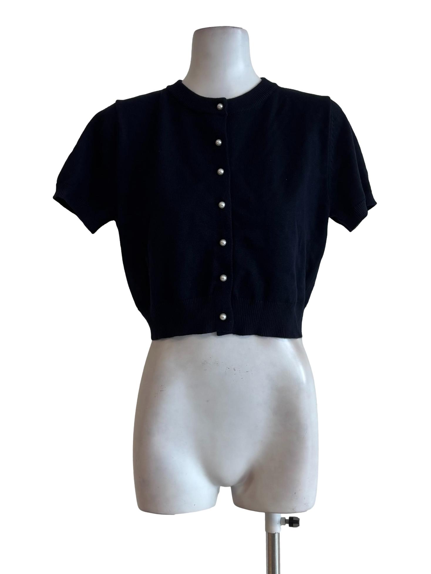 Midnight Blue Button Top