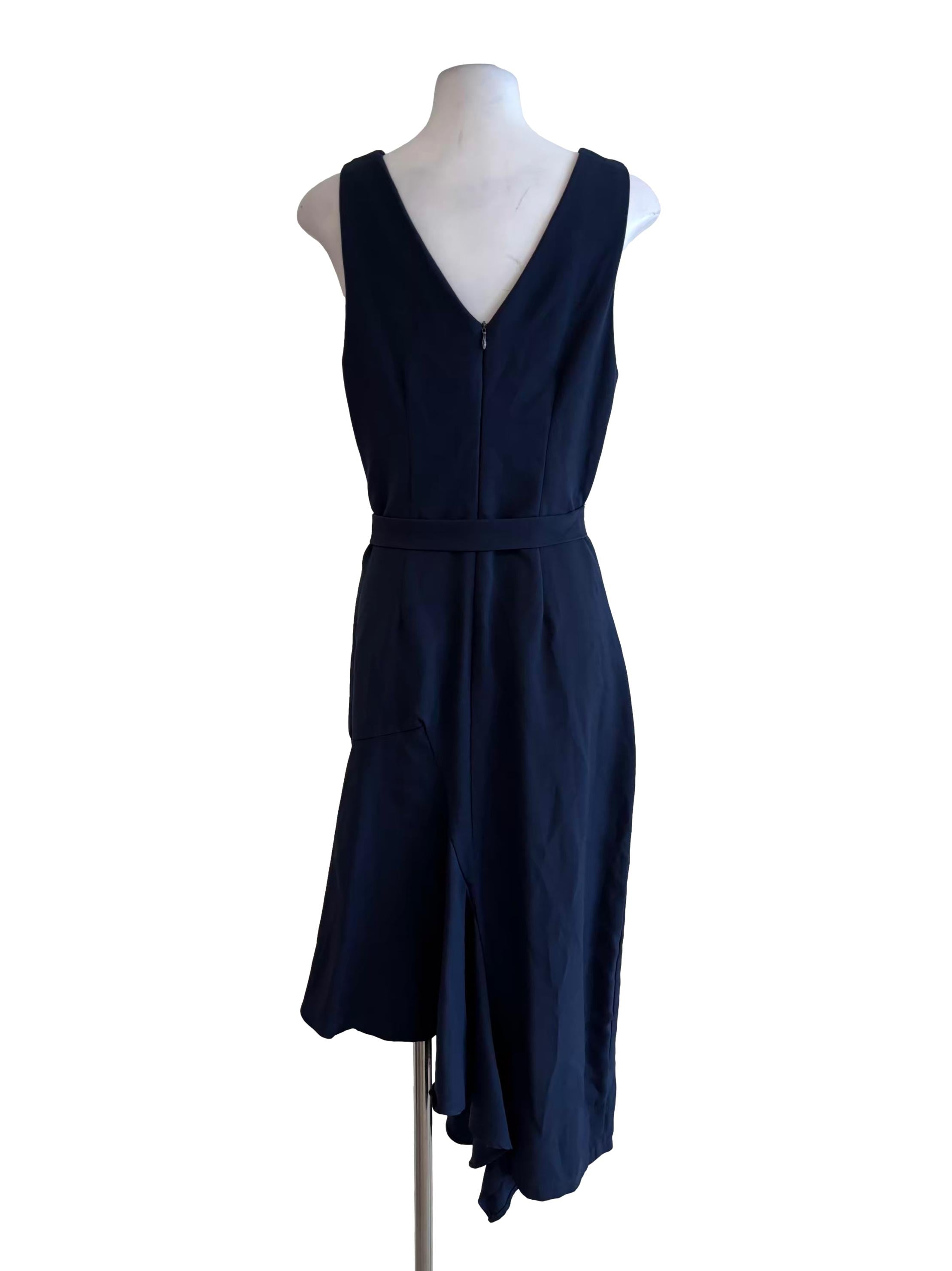 Midnight Blue V-Neck Pencil Dress