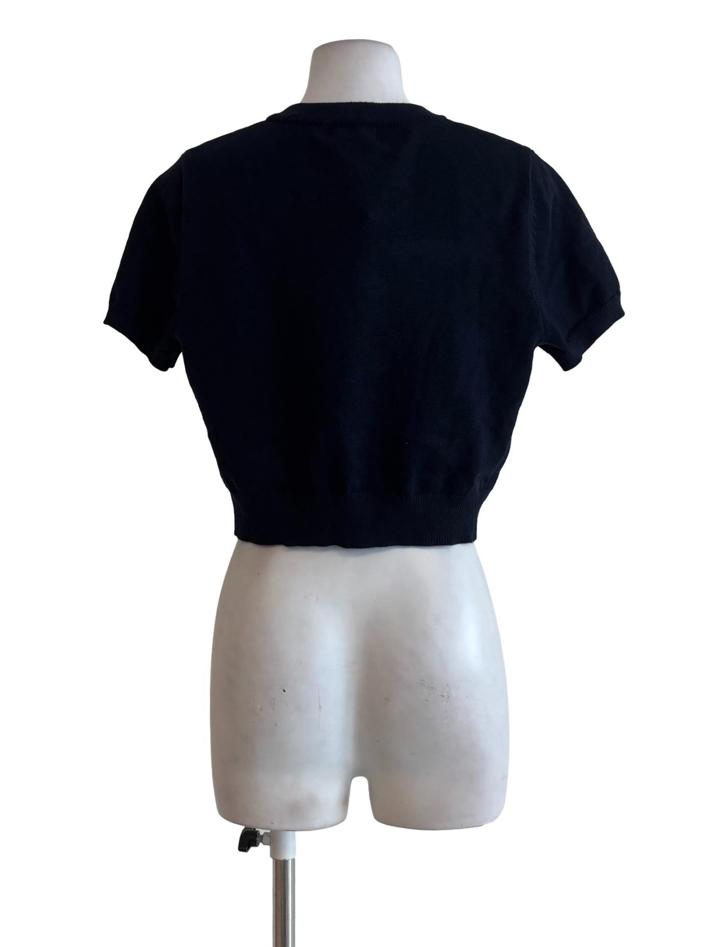 Midnight Blue Button Top