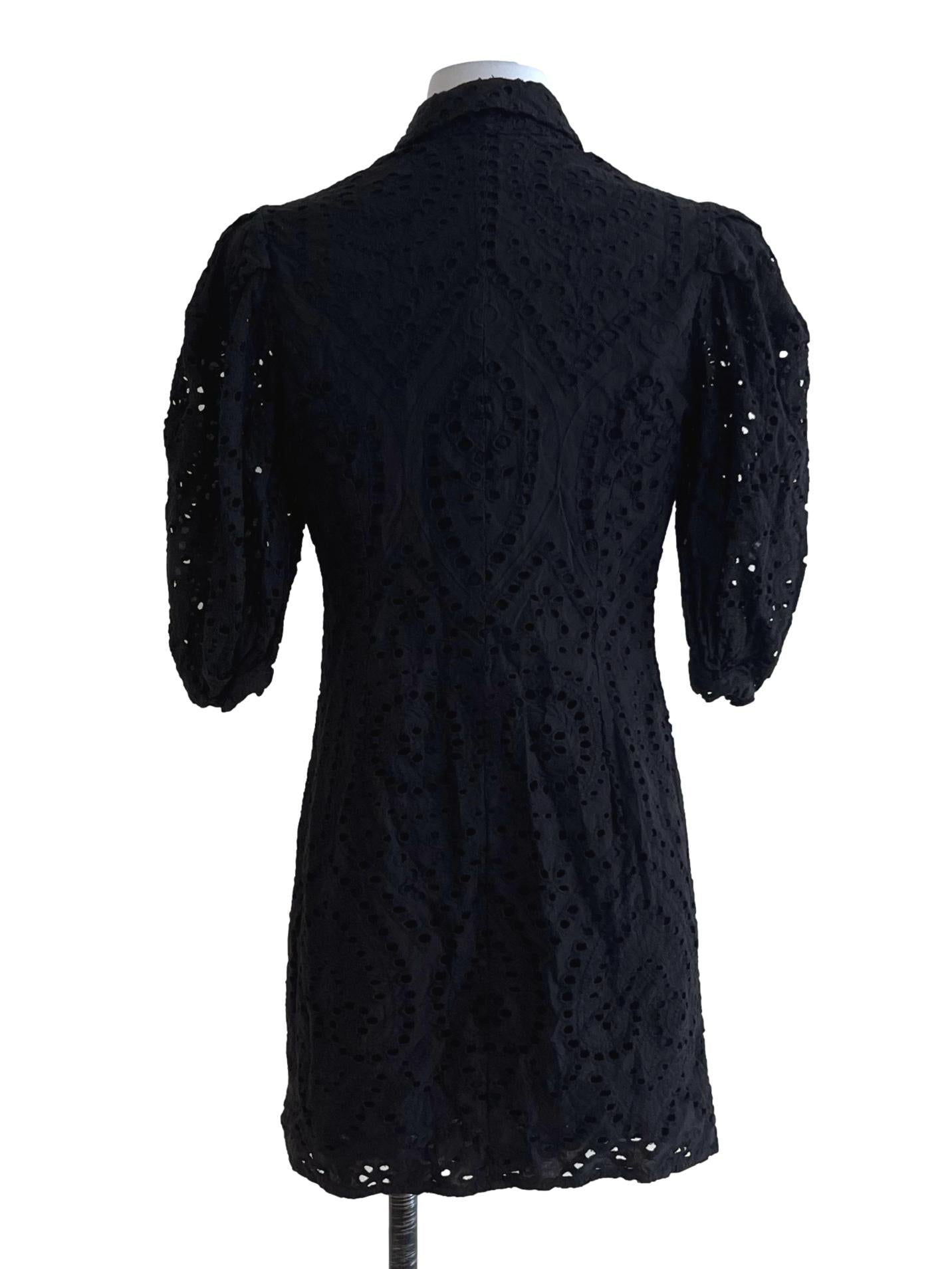 Black Birdseye Empire Dress