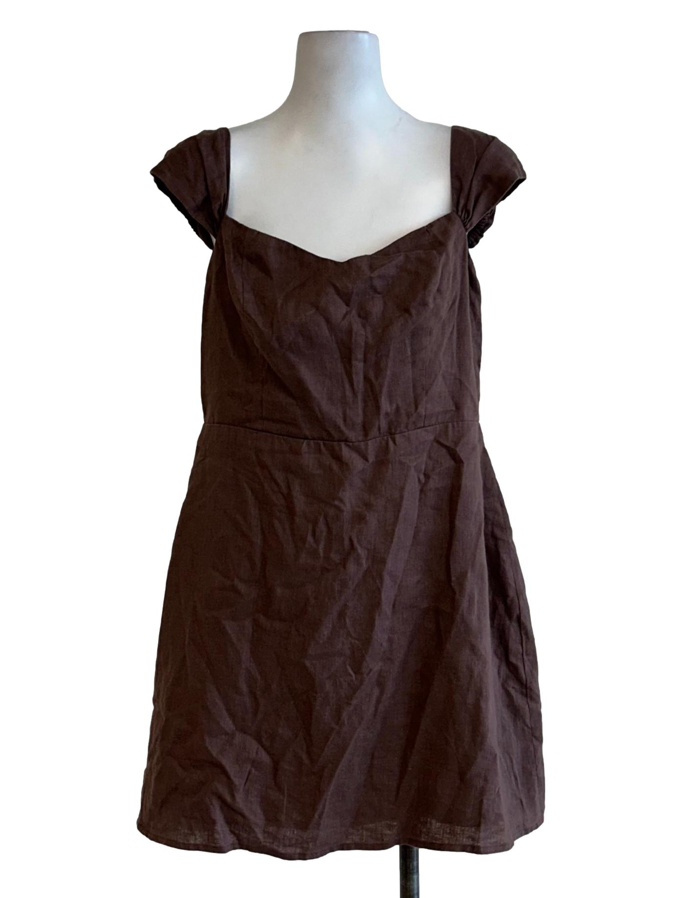 Brown Sweetheart Neck Top CM