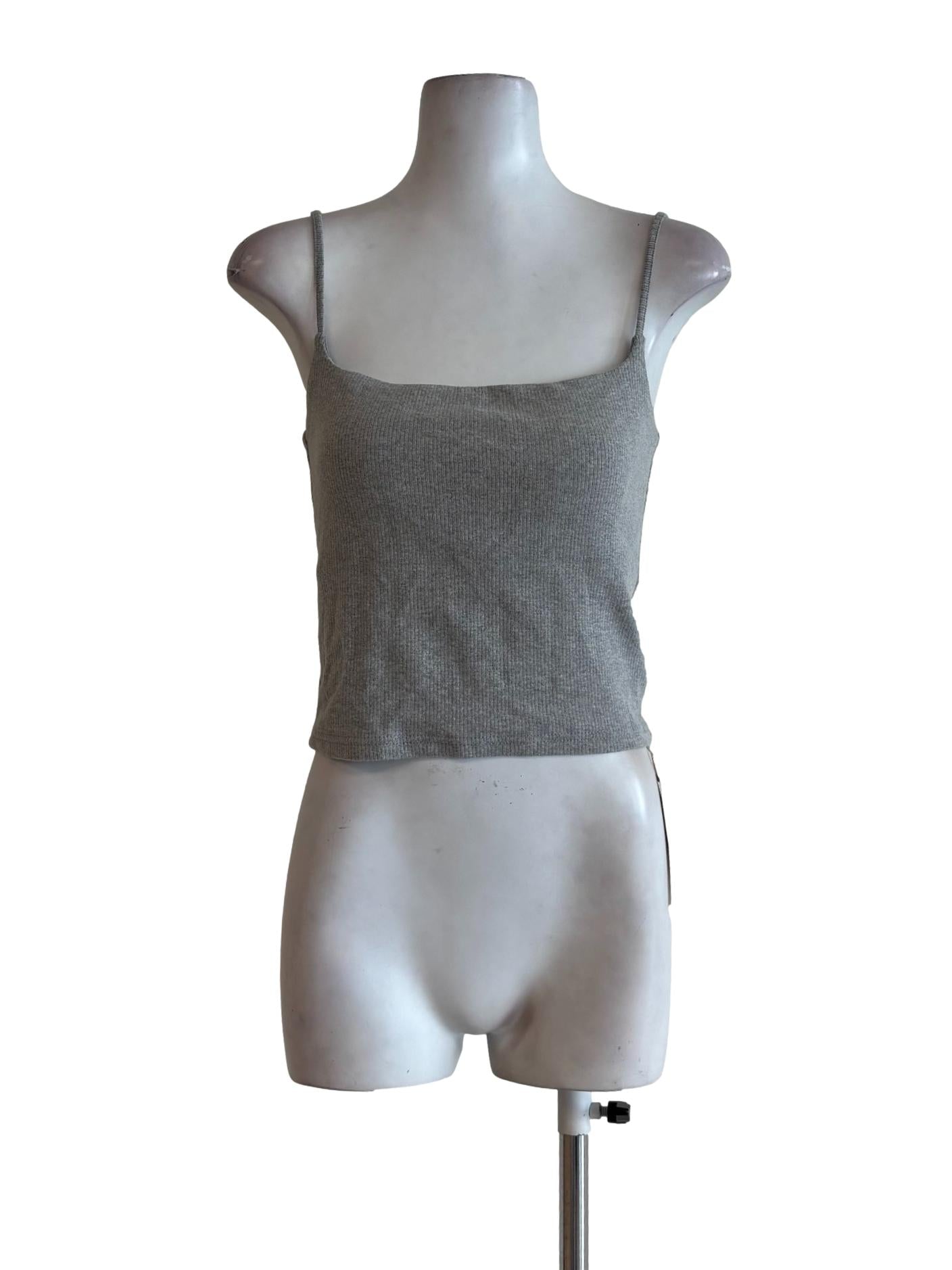 Storm Grey Ribbed Top