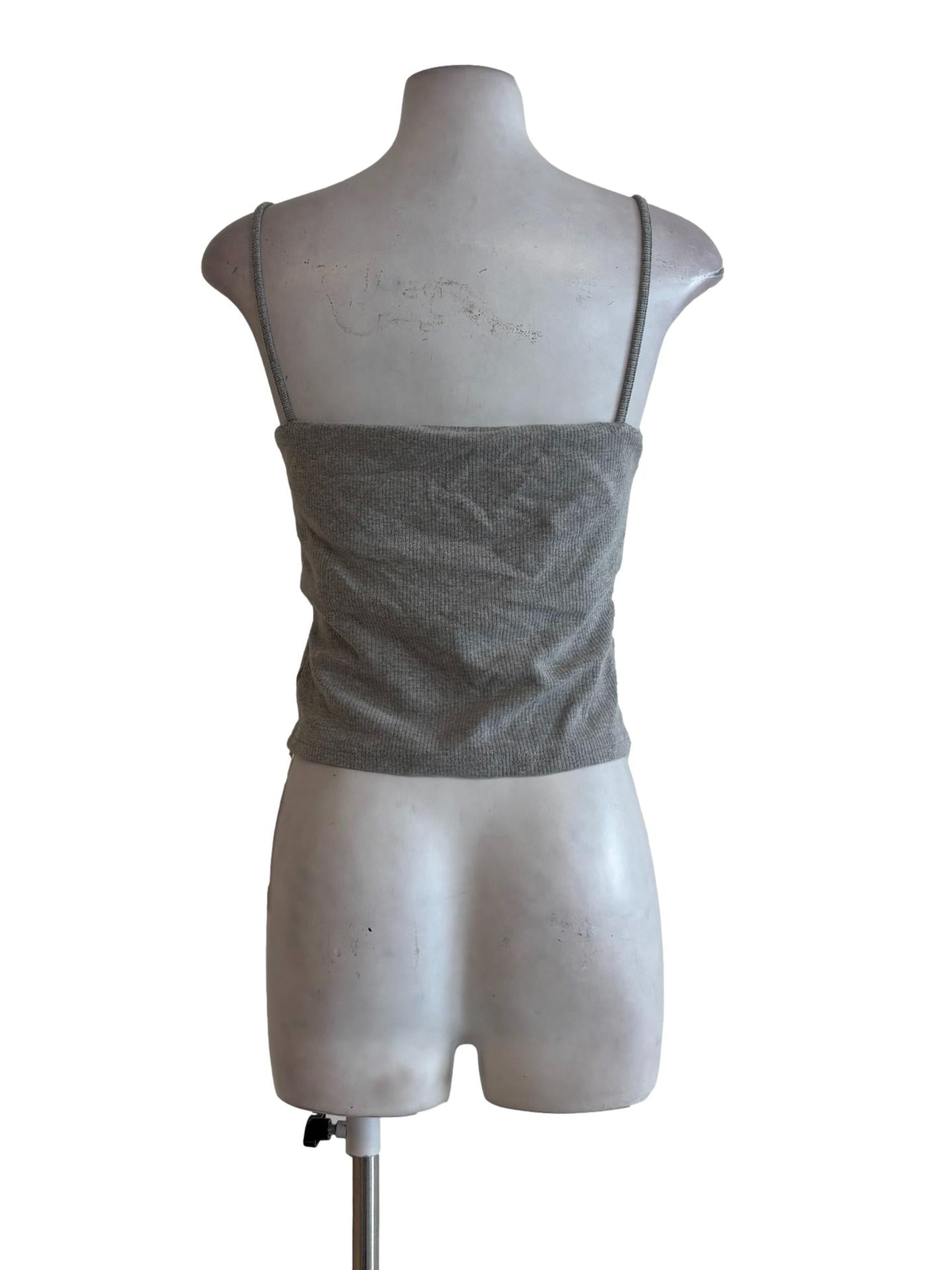 Storm Grey Ribbed Top