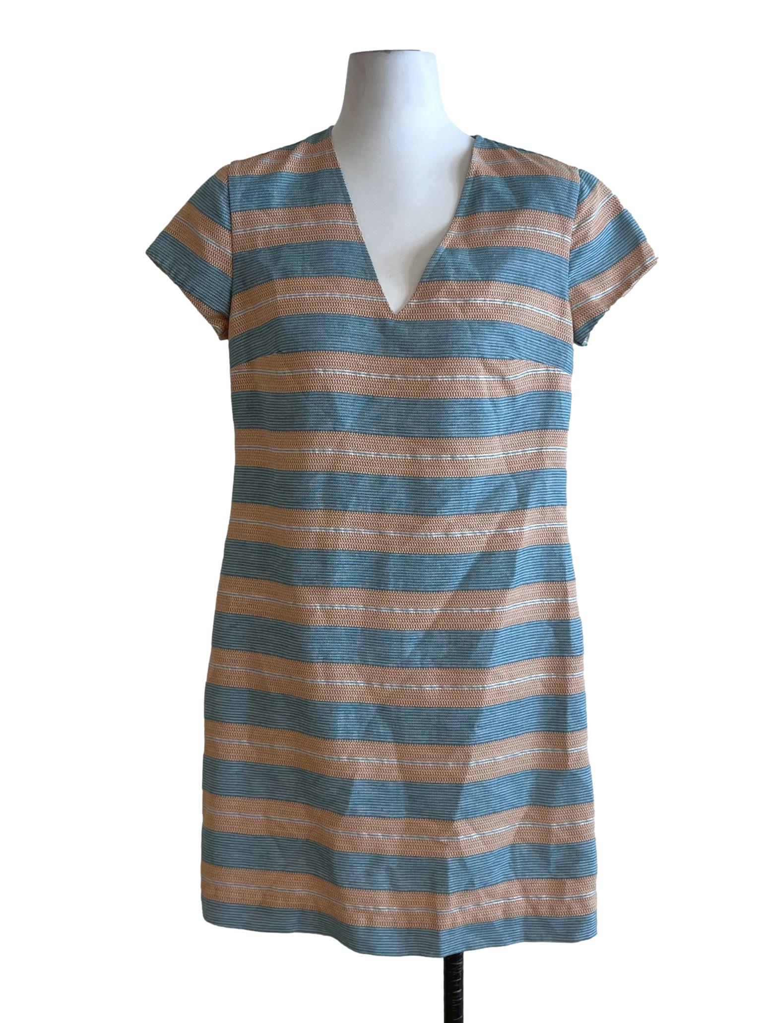 Ocean Blue V-Neckline A-Line Dress