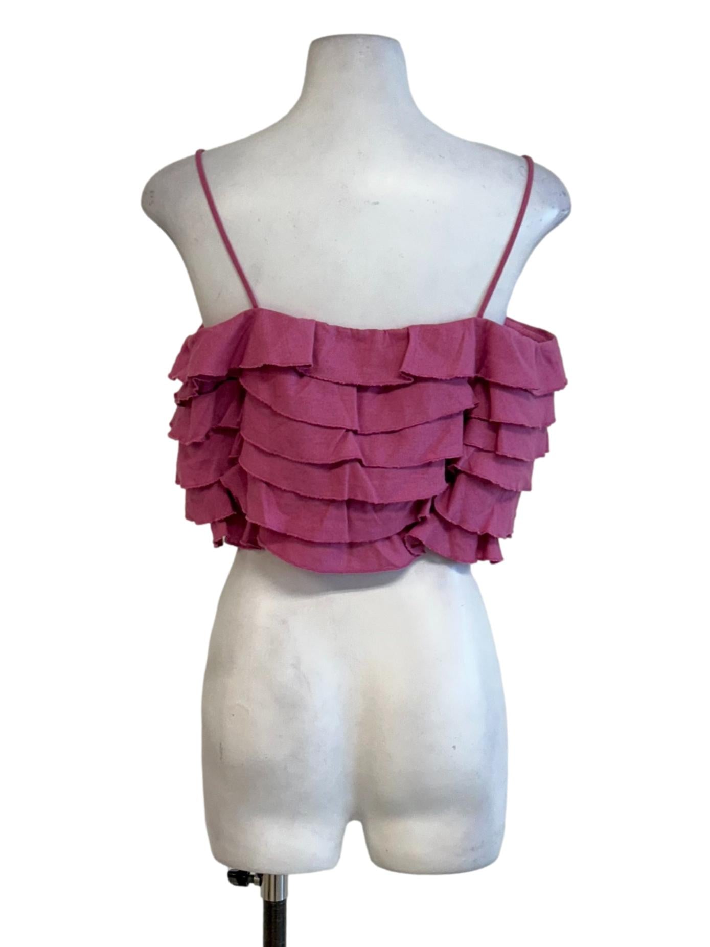 Magenta Pink Ruffled Camisole Top