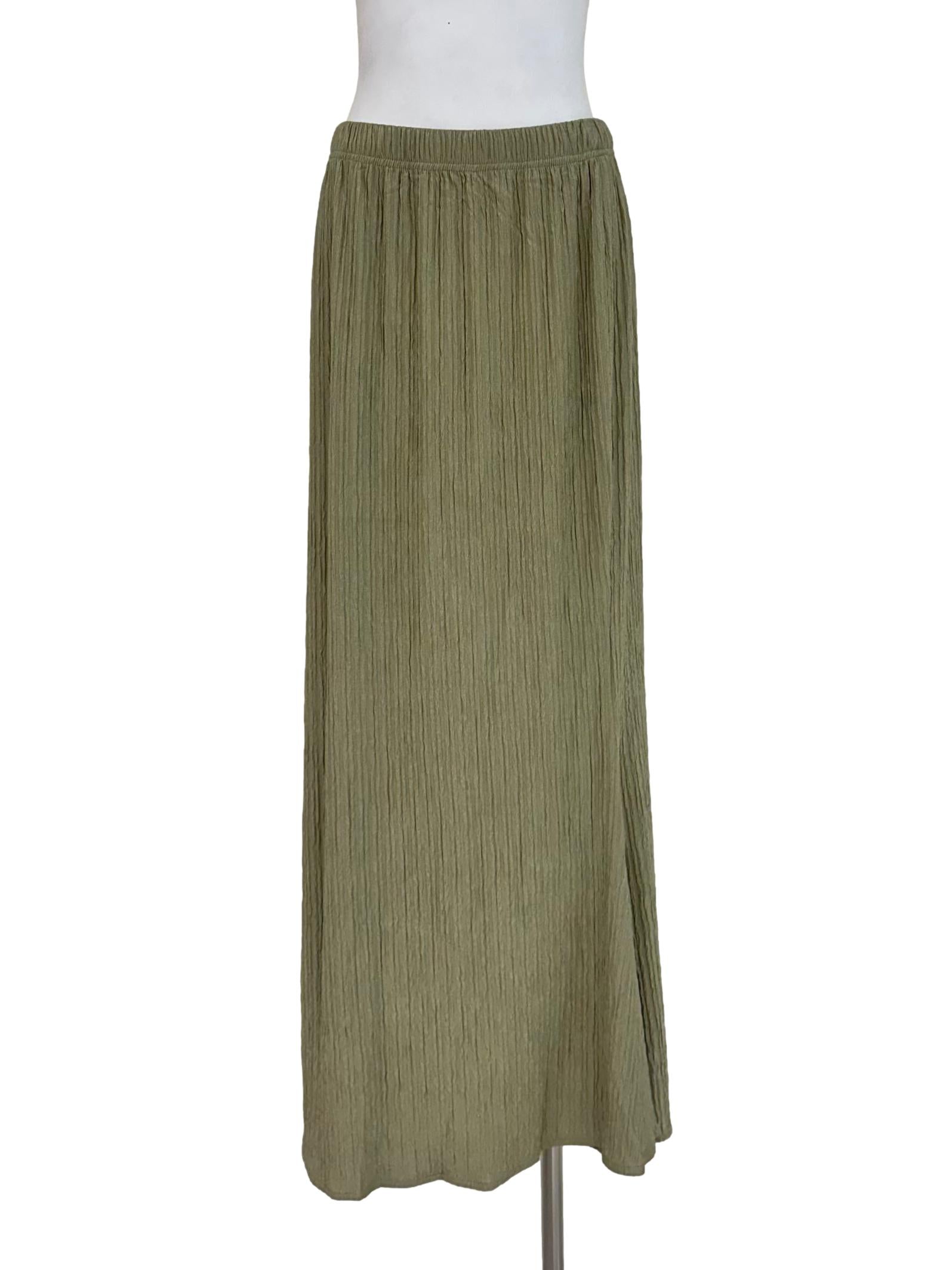 Pear Green Textured Skirt