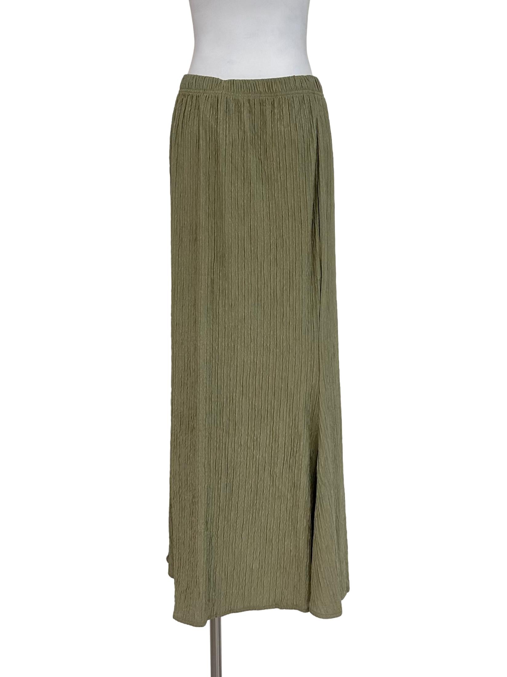 Pear Green Textured Skirt
