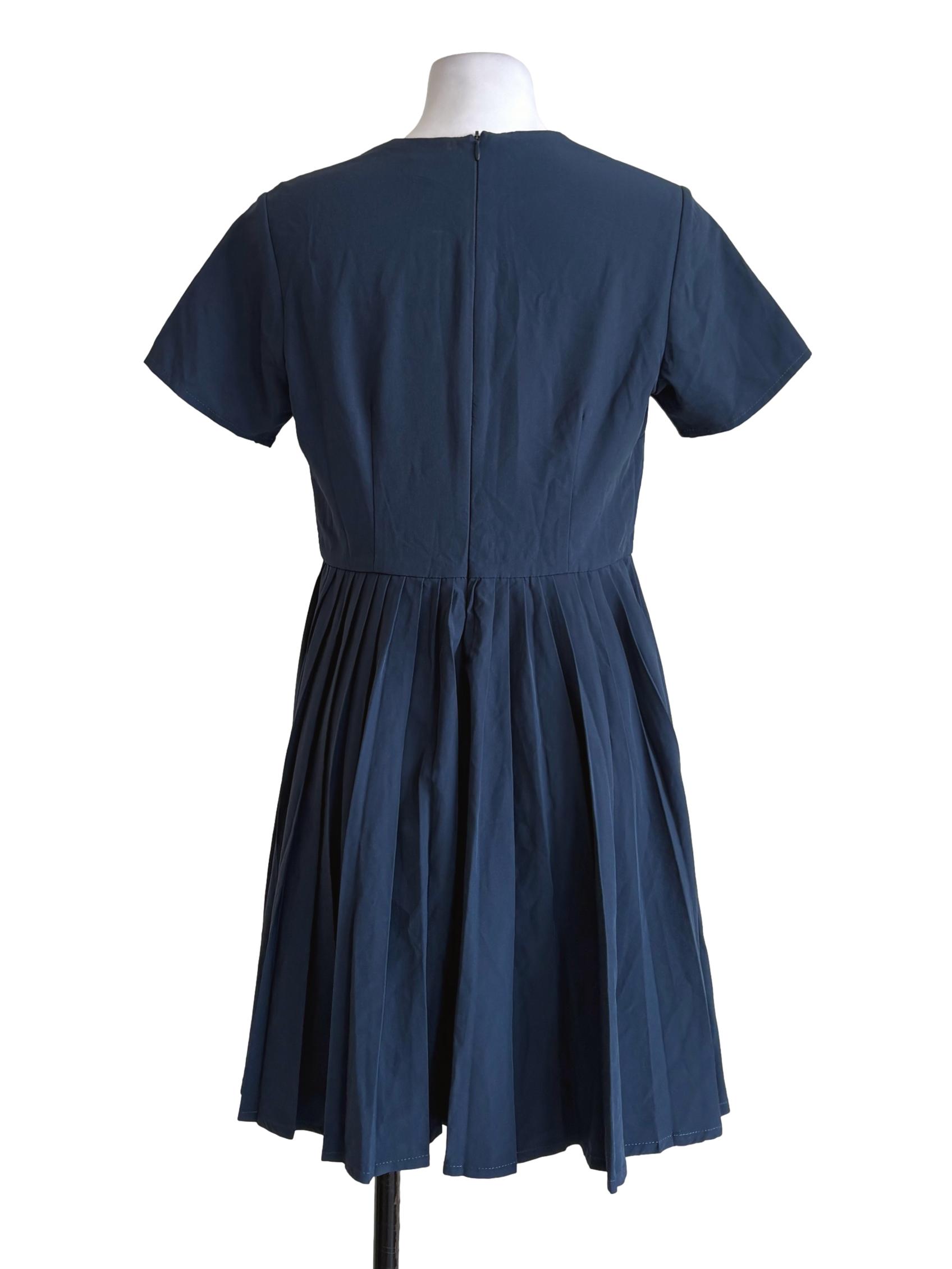 Aegean Blue Pleated Dress