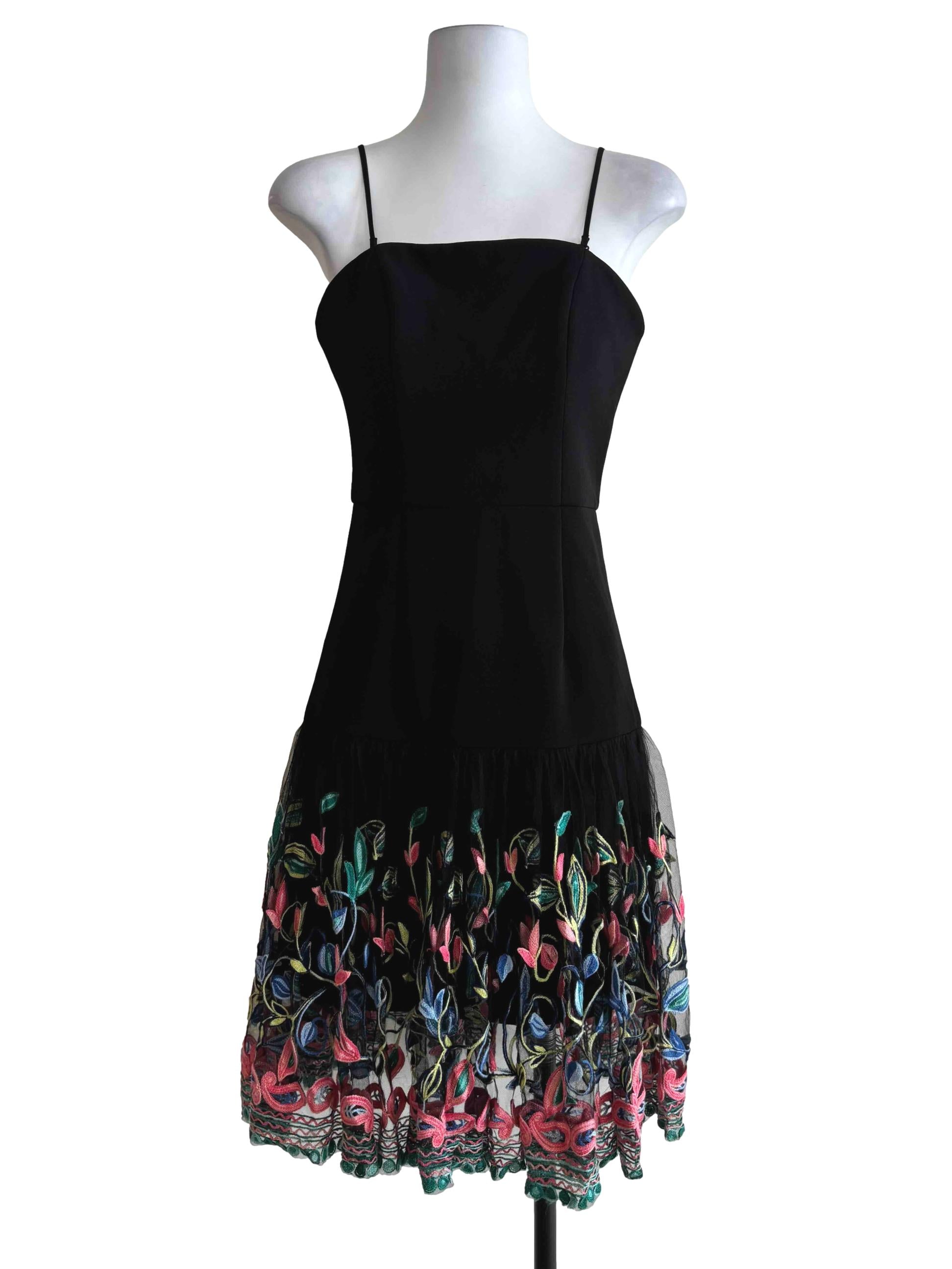Raven Black Coulourful Lace Cami Dress