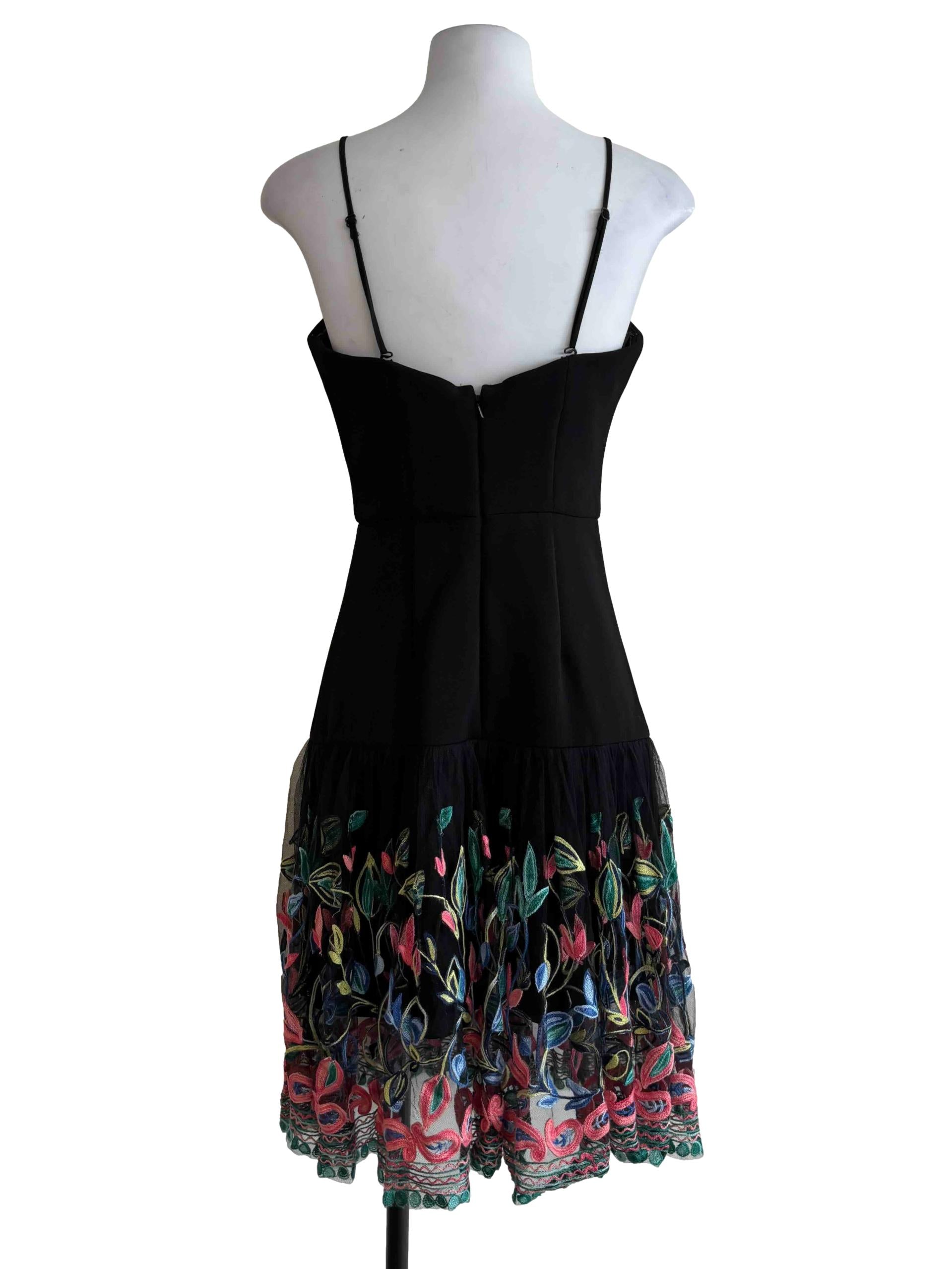 Raven Black Coulourful Lace Cami Dress