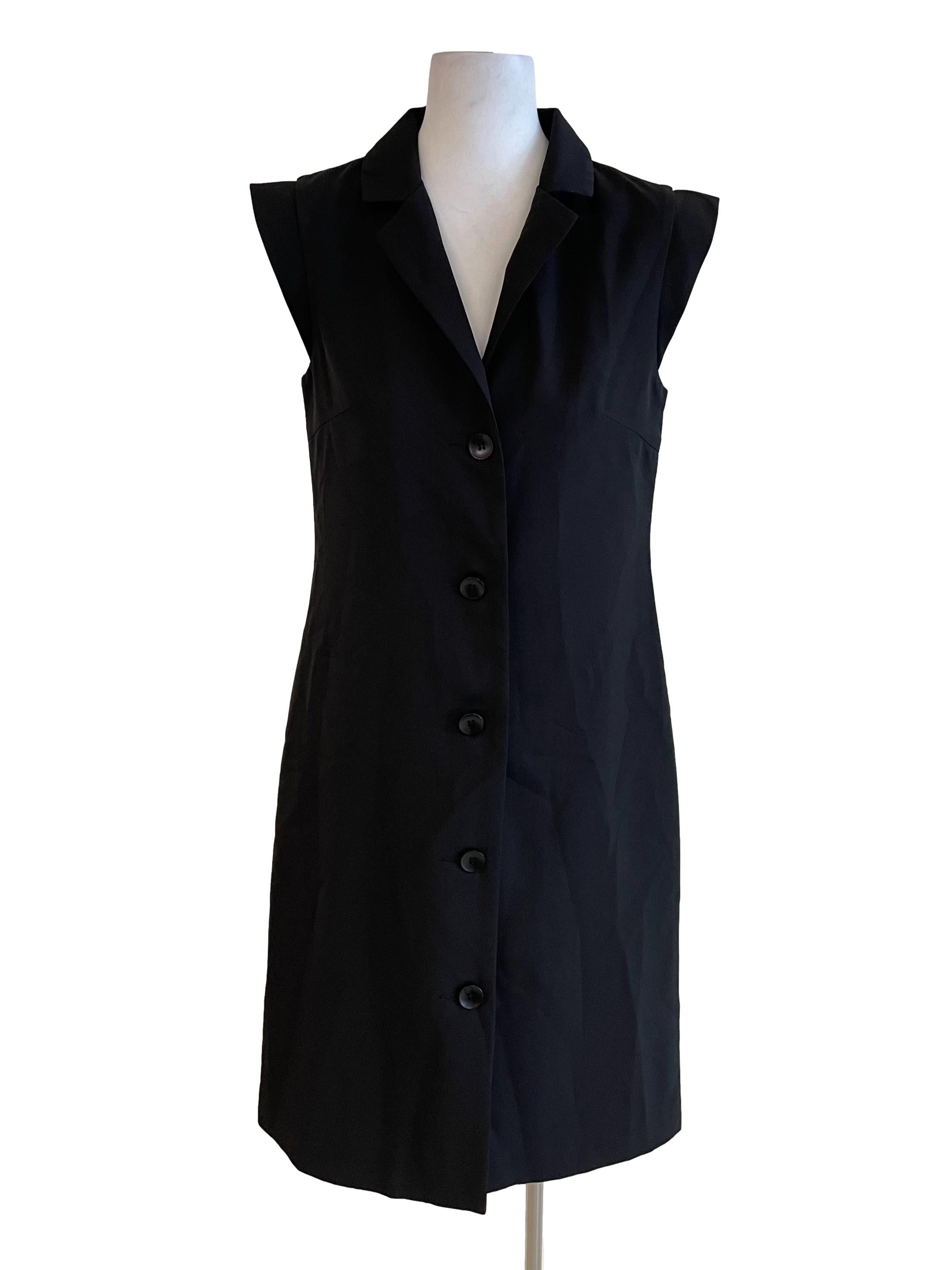 Black Sleeveless Shirt Dress