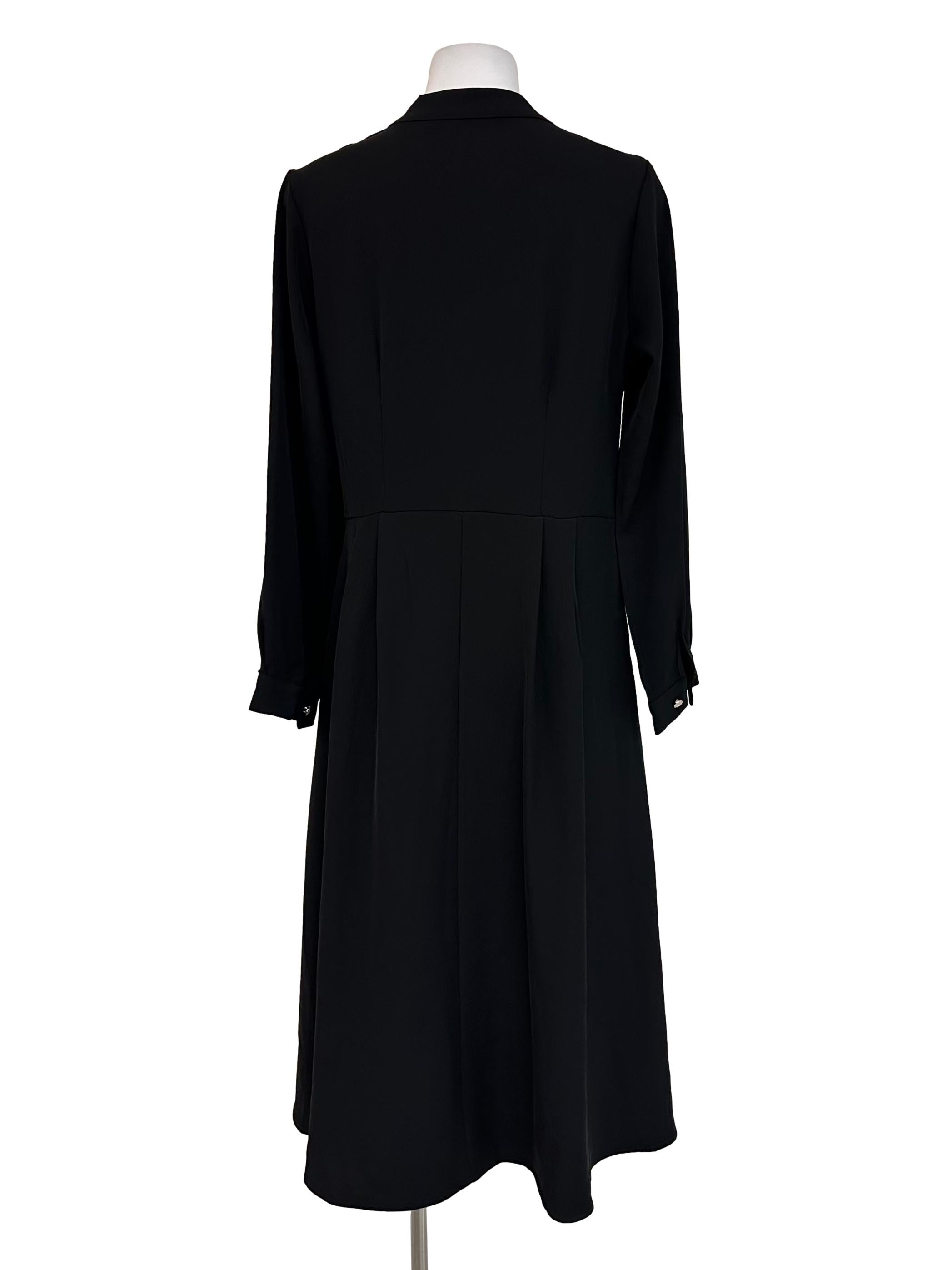 Coal Black V Neckline Dress