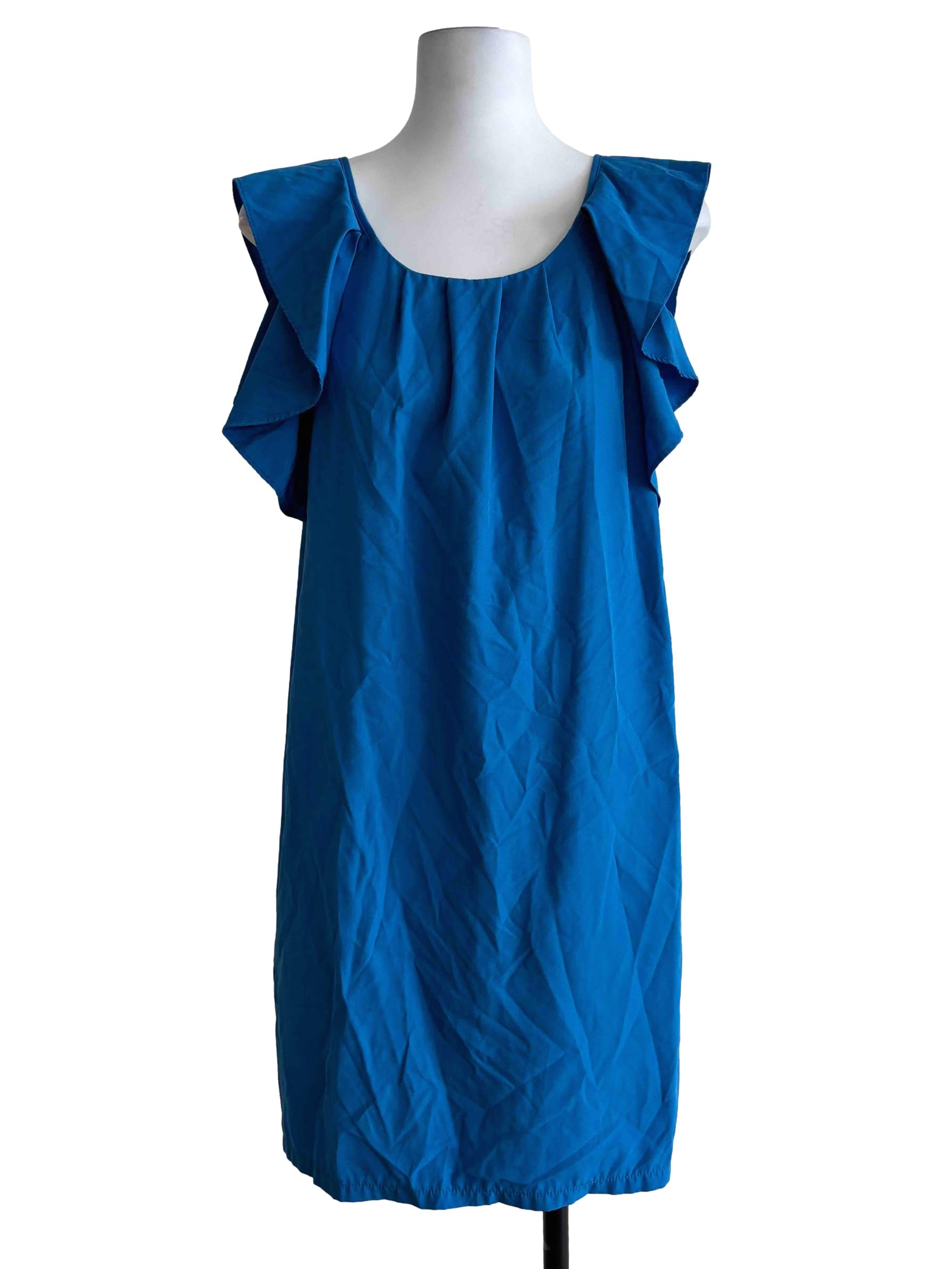 Cobalt Blue Sleeveless Ruffle Dress