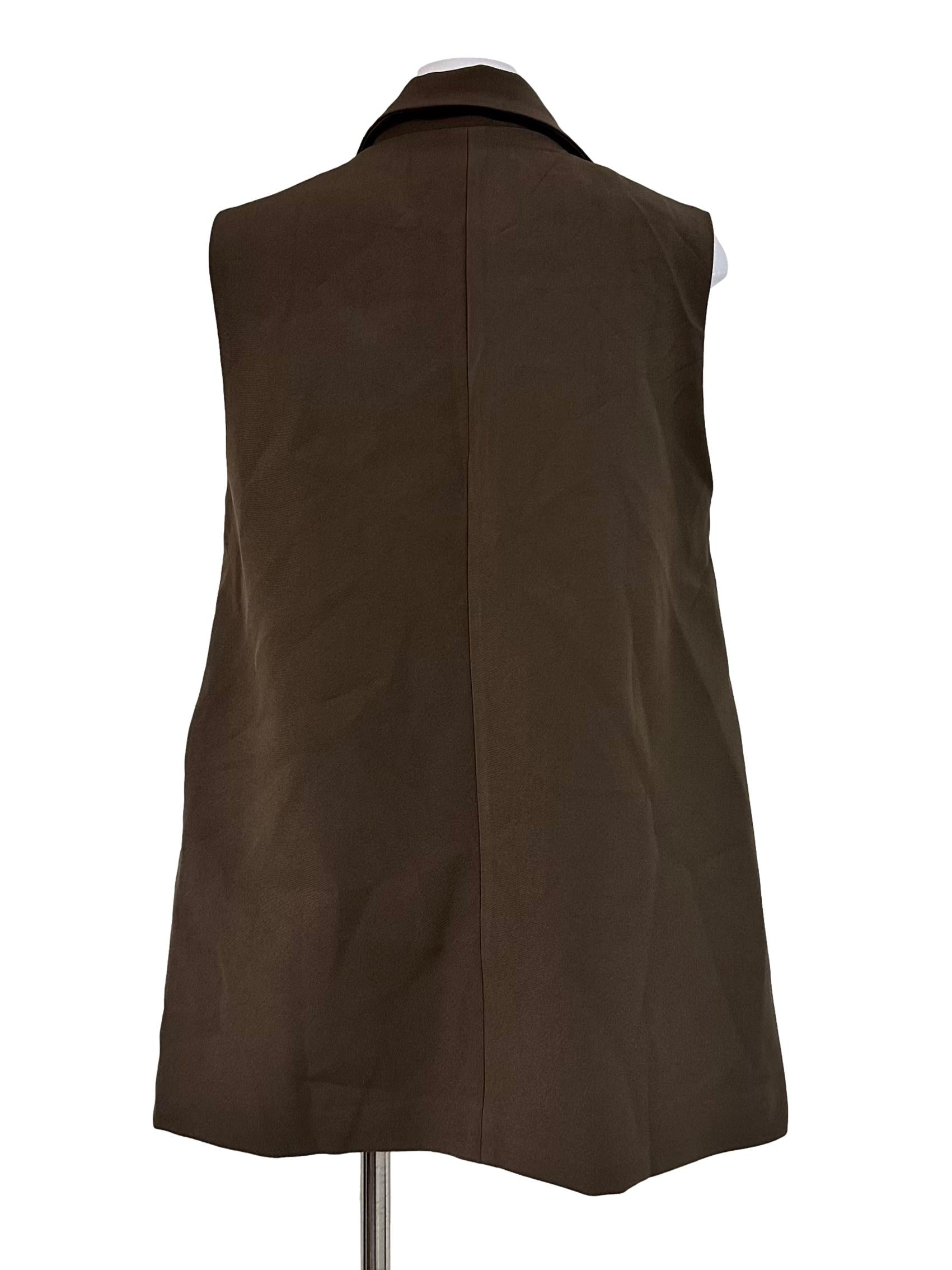 Dijon Yellow Sleeveless Collar Blazer