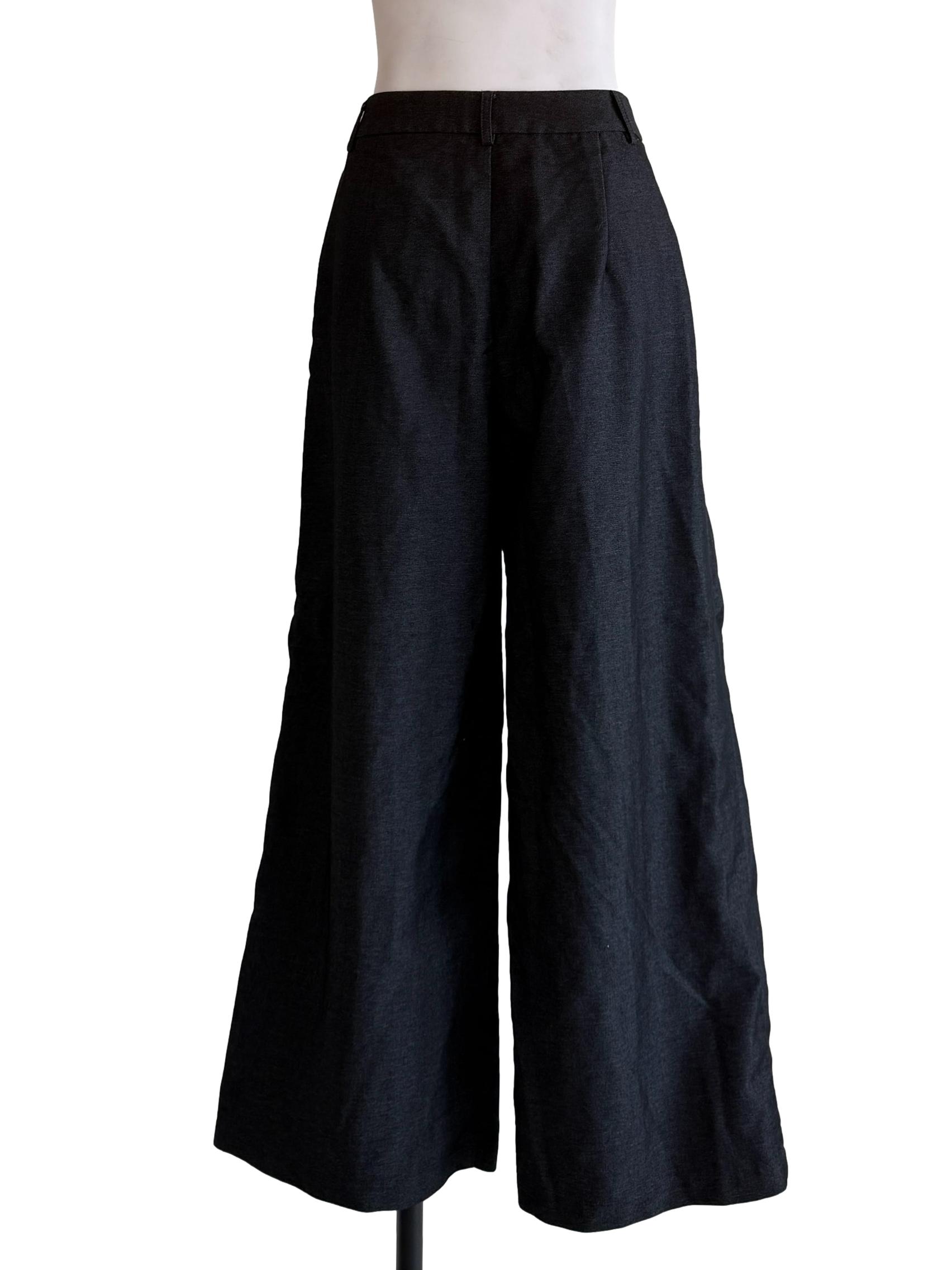 Charcoal Black Wide Leg Pants