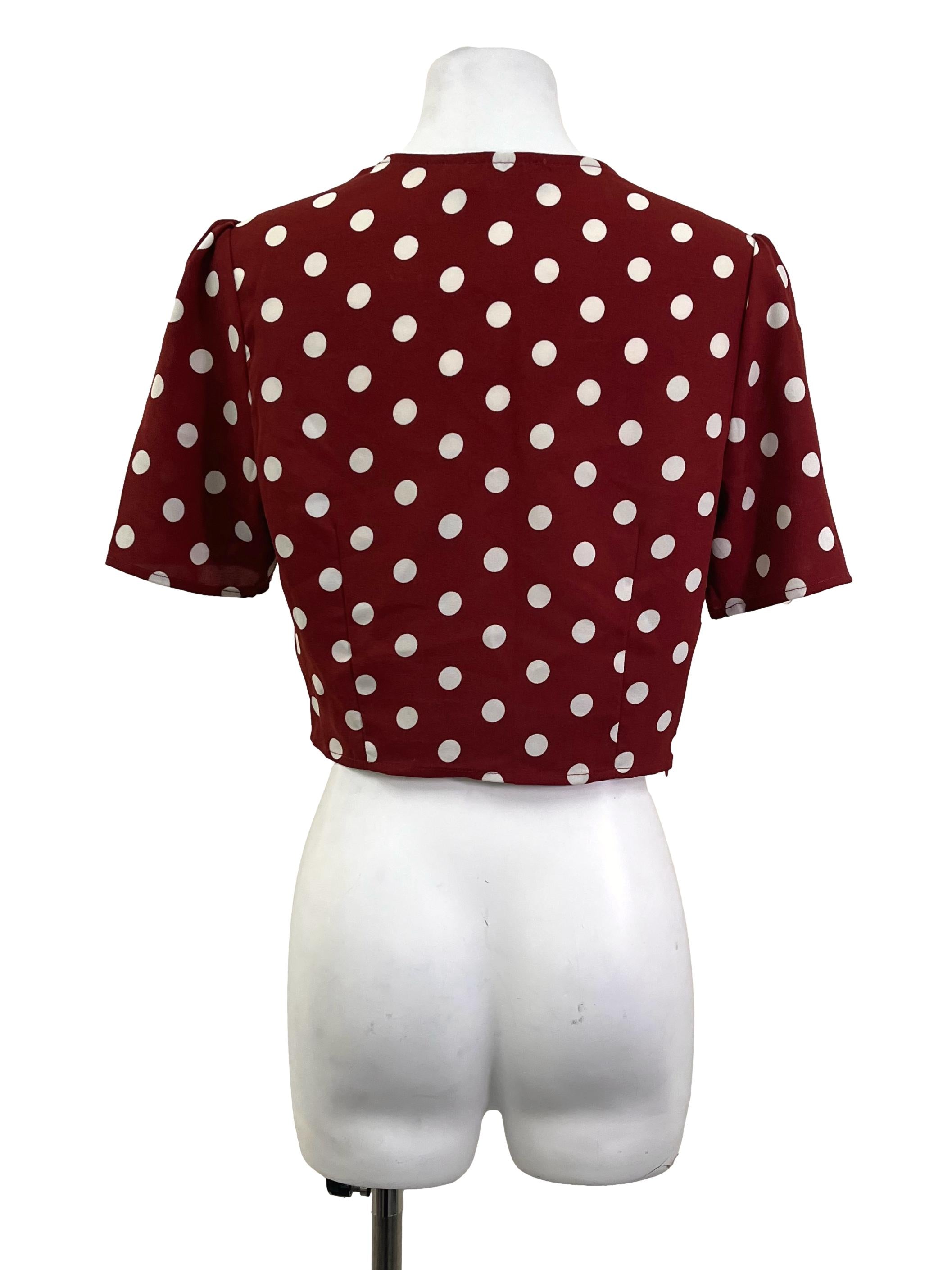 Red Polka Dot Cropped Top