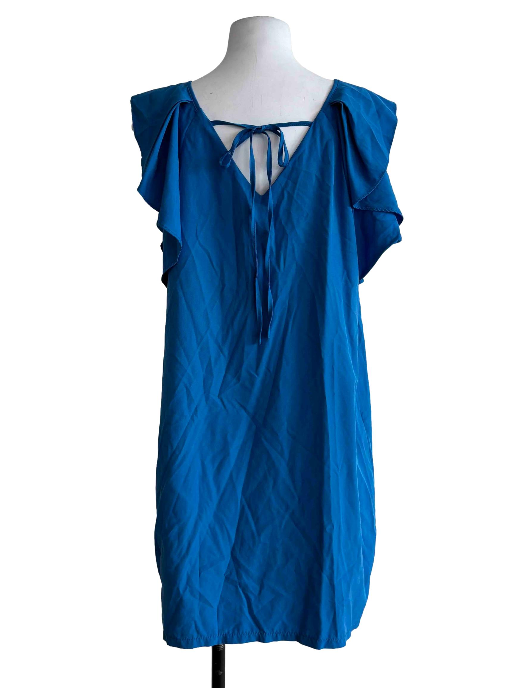 Cobalt Blue Sleeveless Ruffle Dress