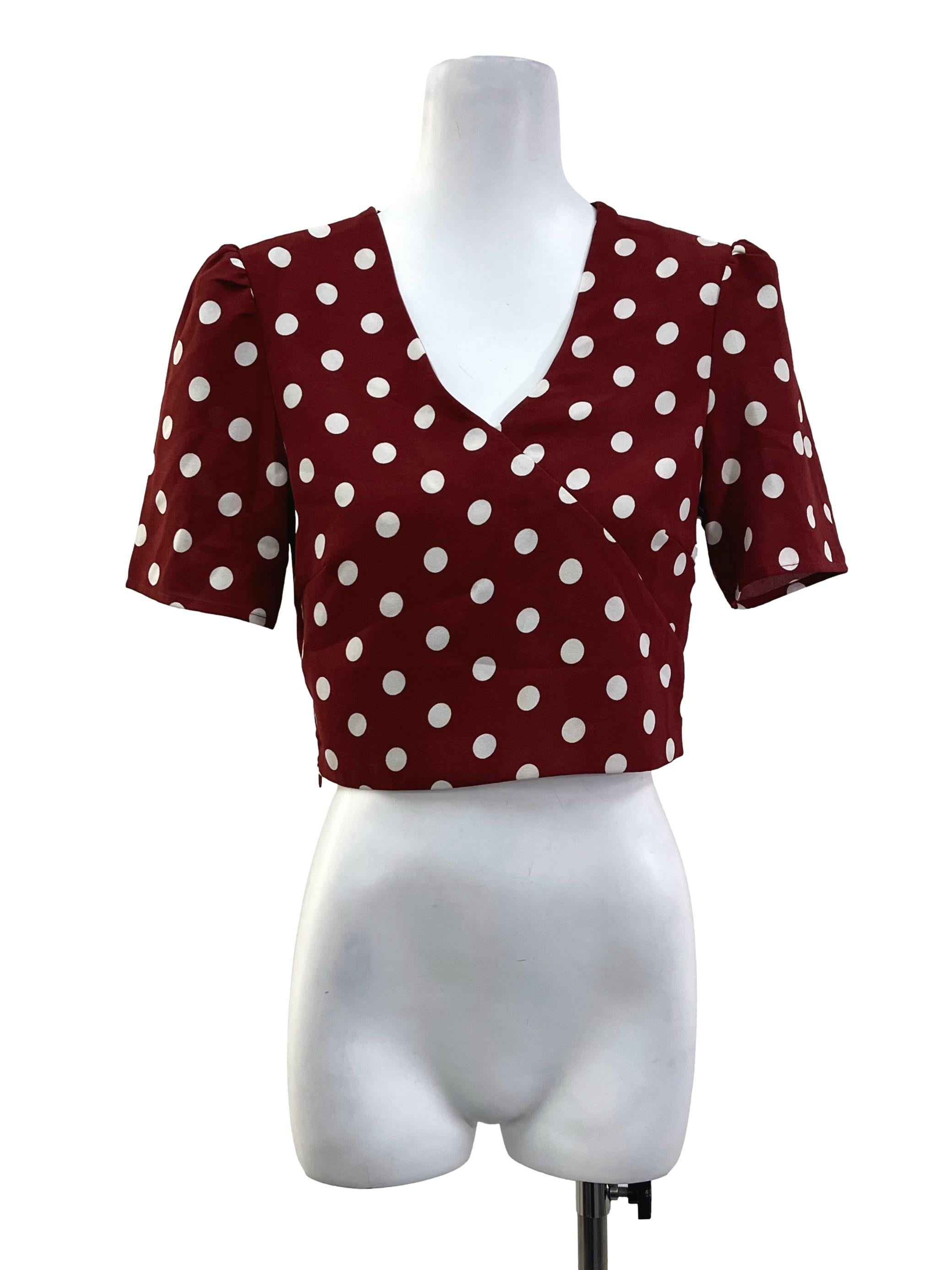 Red Polka Dot Cropped Top