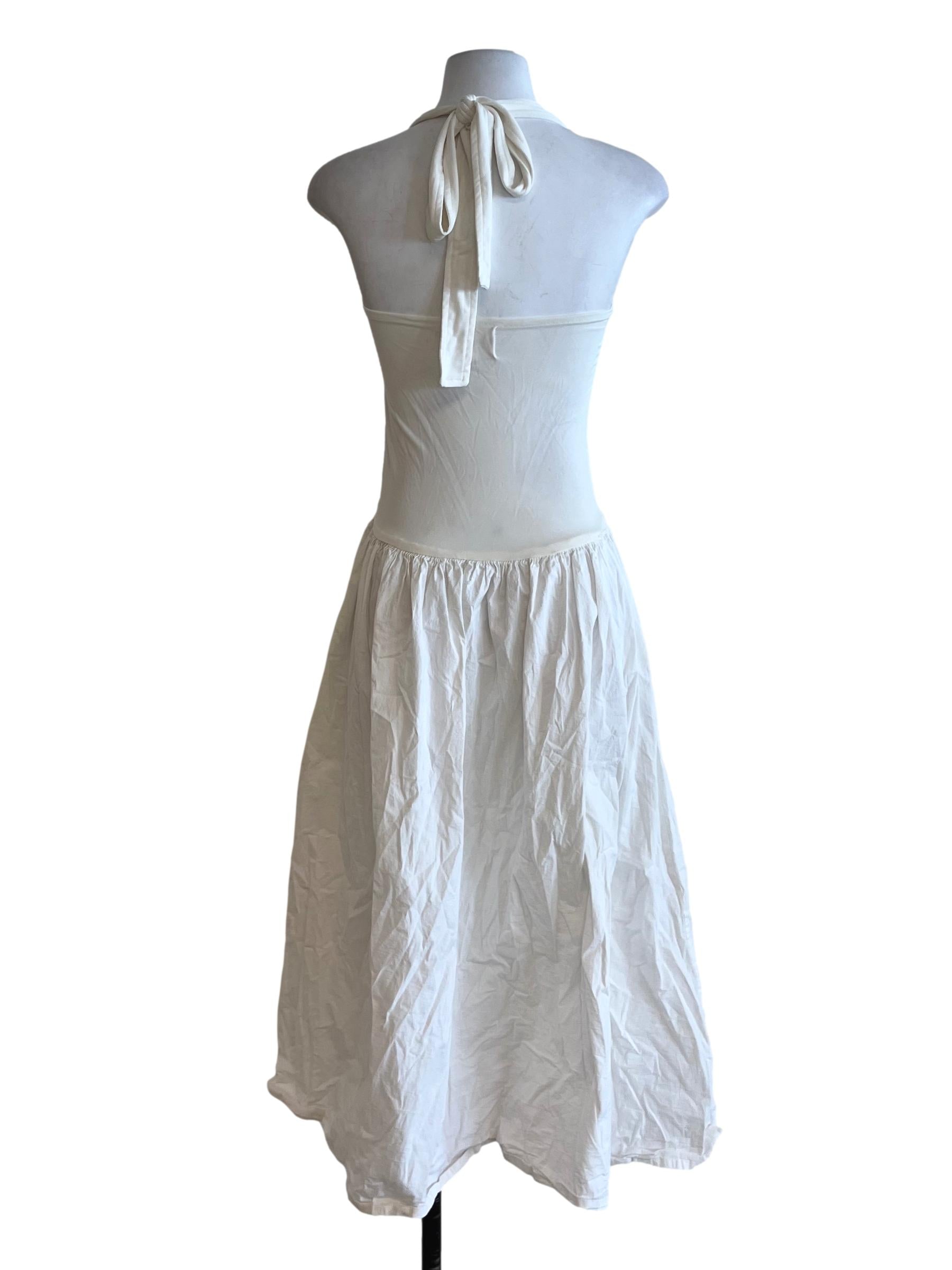 White Halter Top A-Line Dress