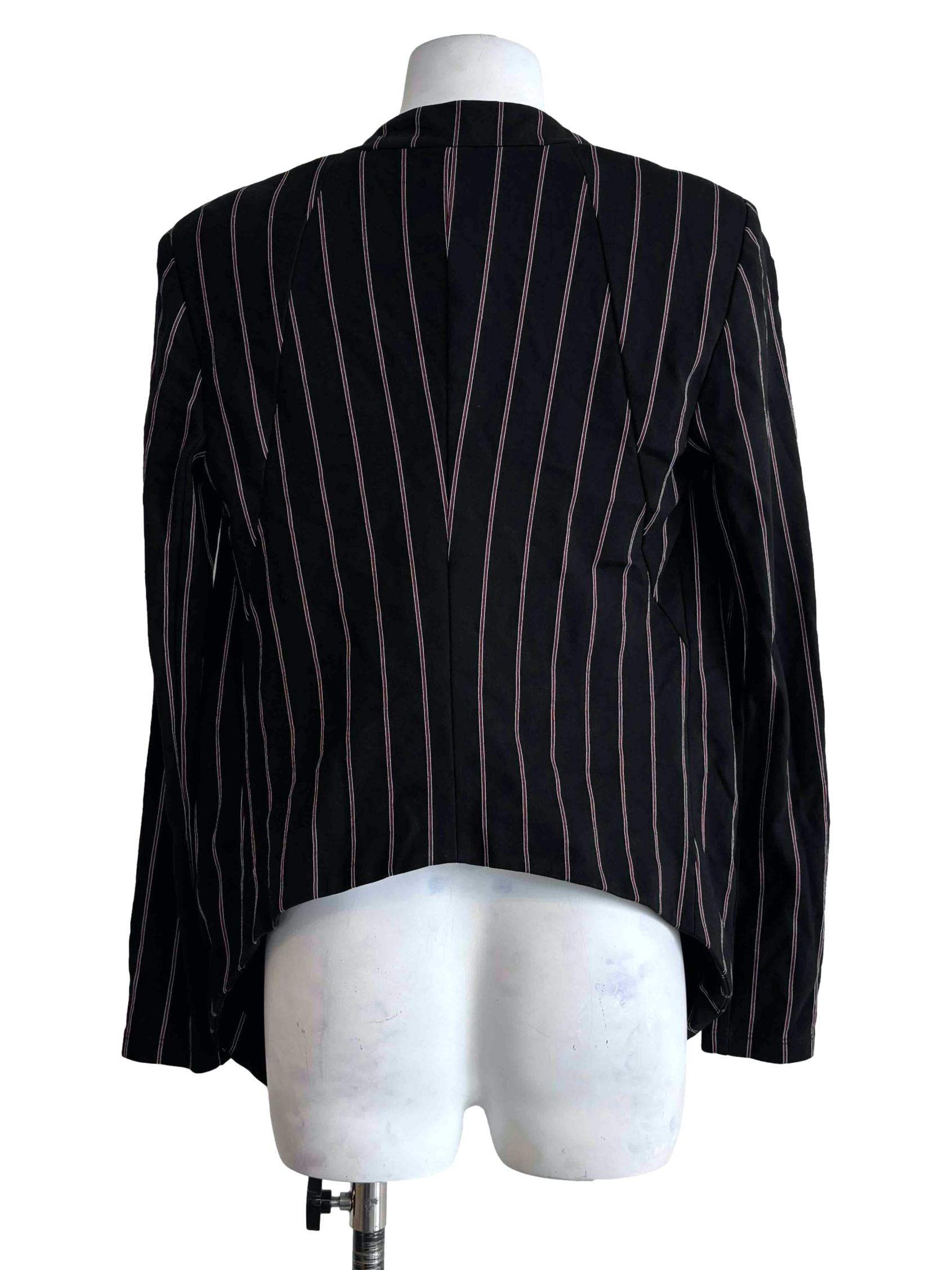 Ink Black Striped Outerwear