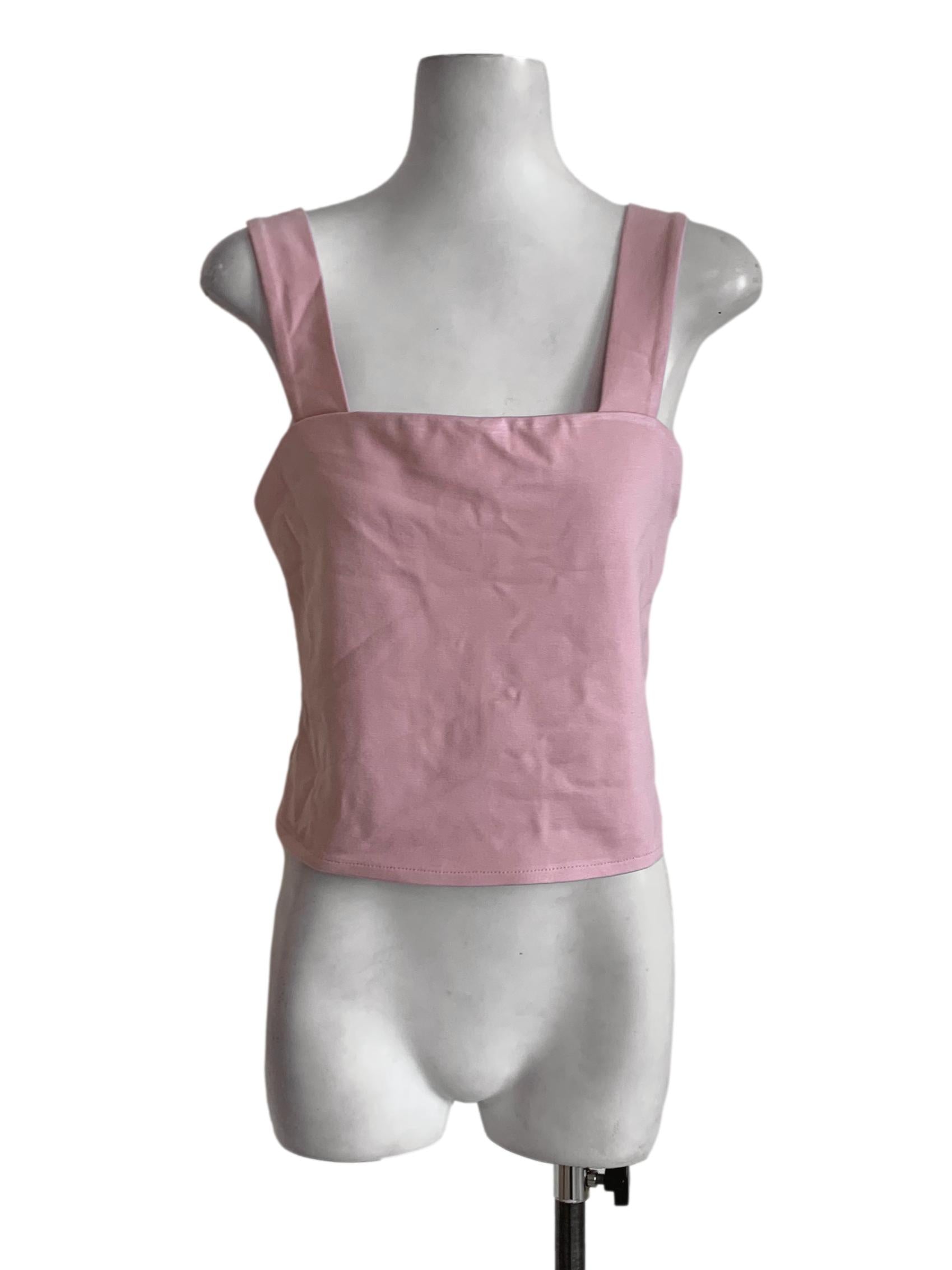 Blush Pink Square Neckline Top LB