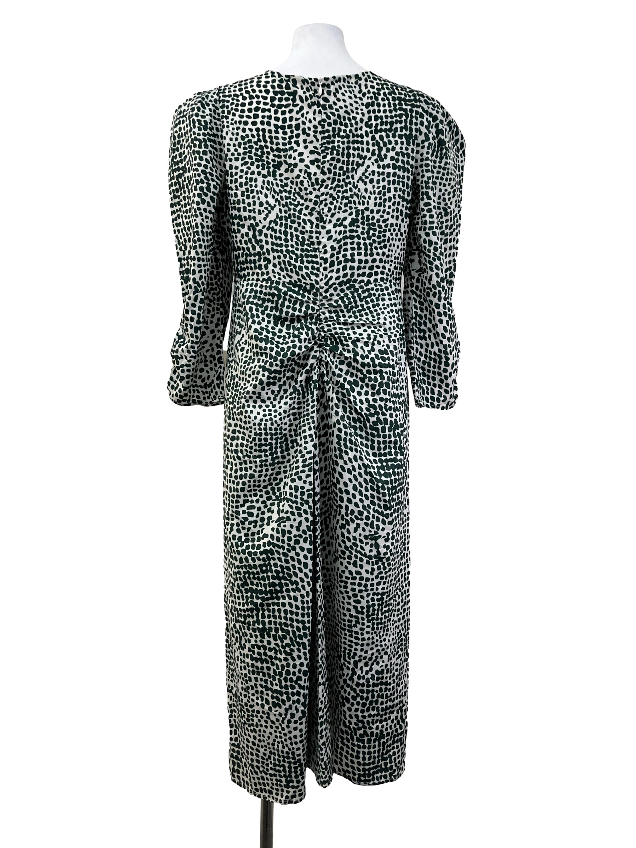 Green White Abstract Printed Dress