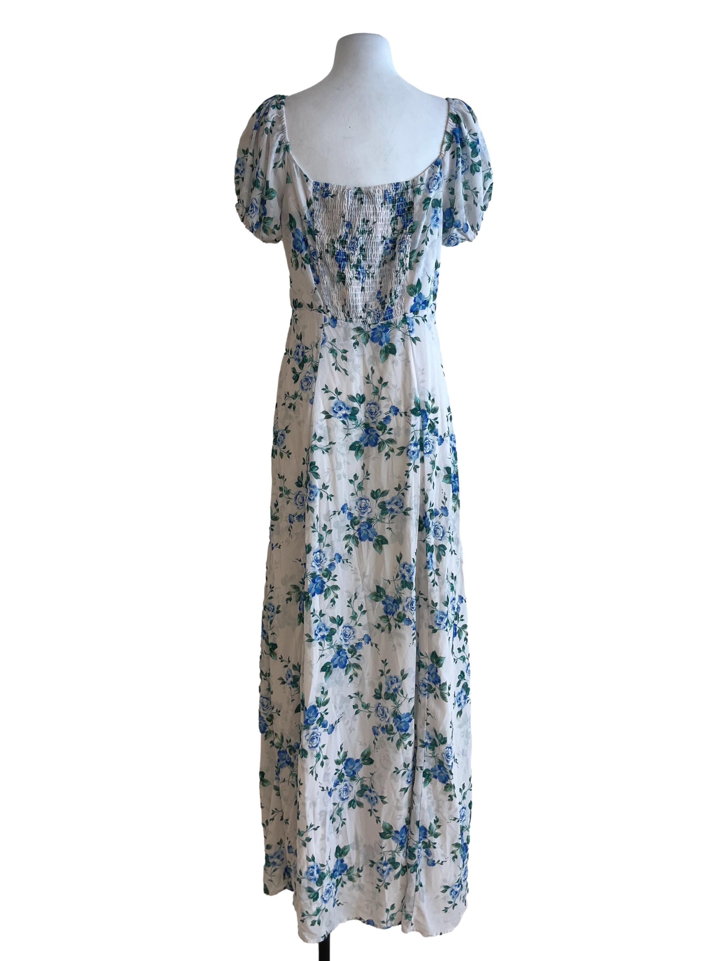 White Floral Empire Dress