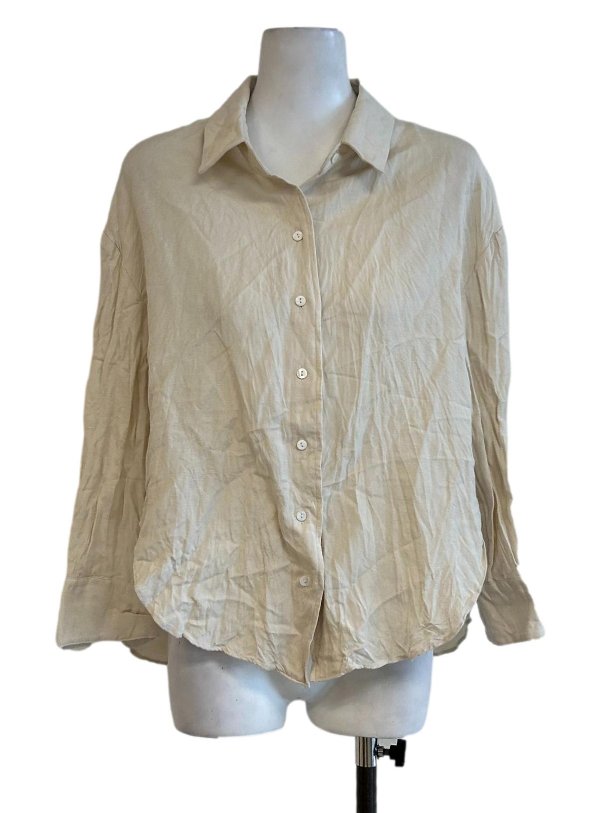 Sand Beige Linen Blouse OSN