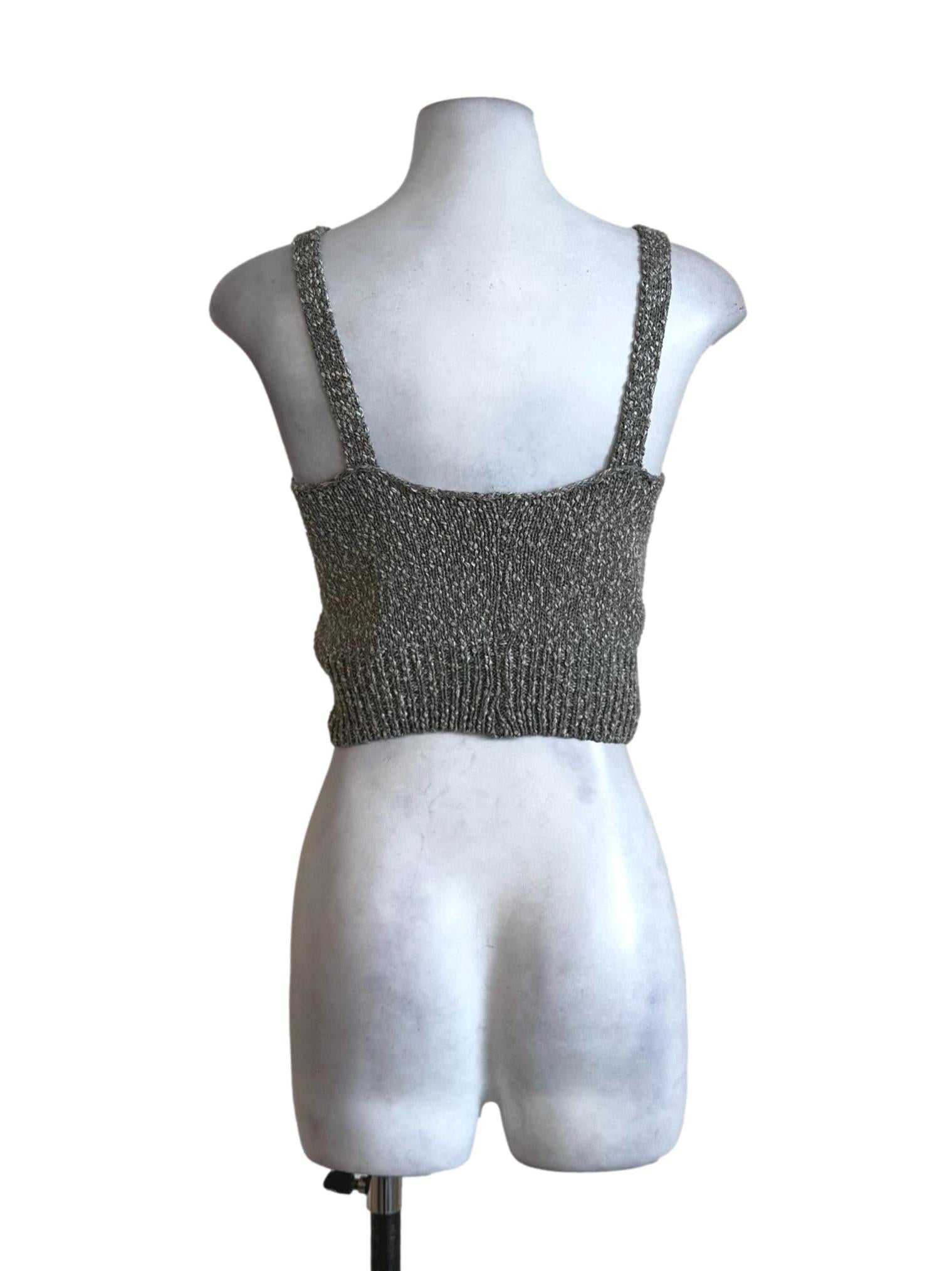 Grey Knit Crop Top