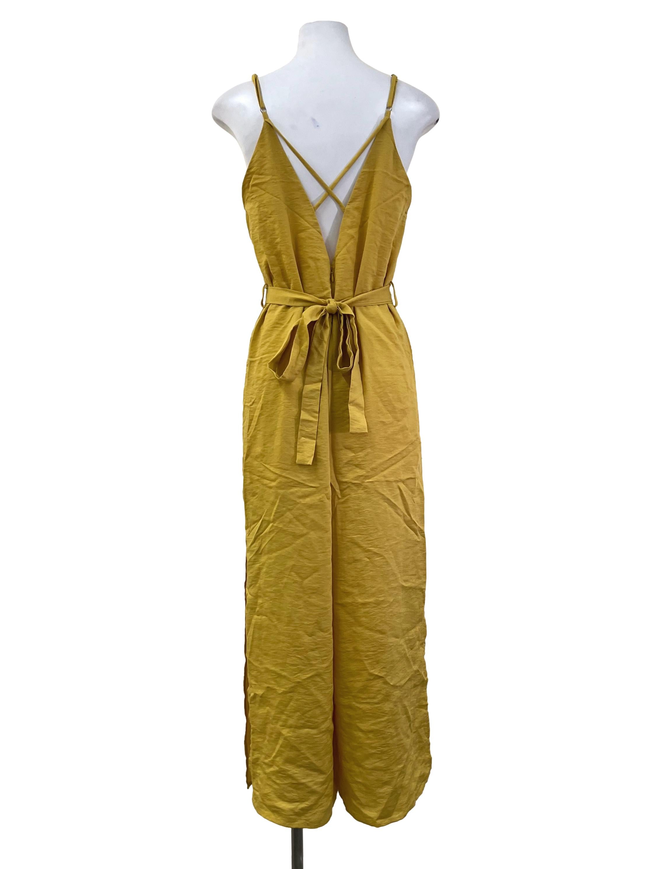 Yellow Spaghetti Strap Jumpsuit