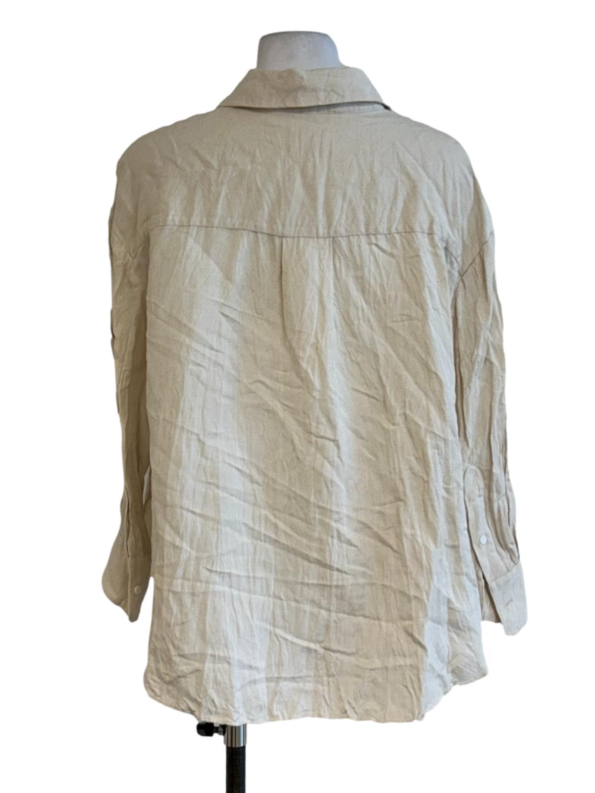 Sand Beige Linen Blouse OSN