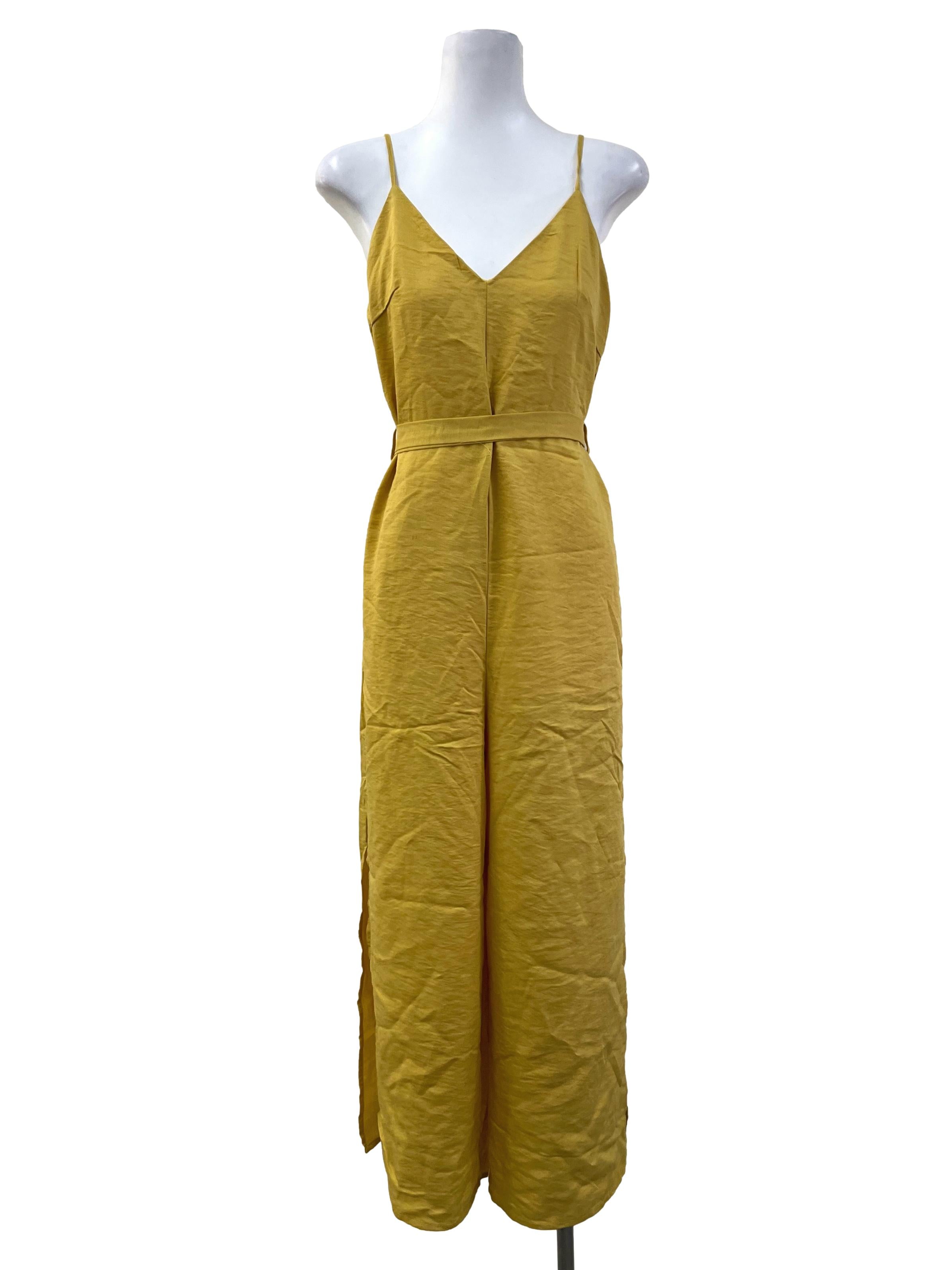 Yellow Spaghetti Strap Jumpsuit