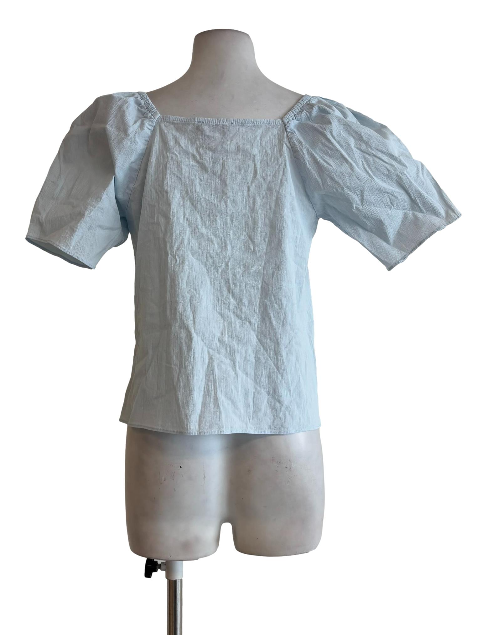 Baby Blue Shortsleeve Square Neck Top