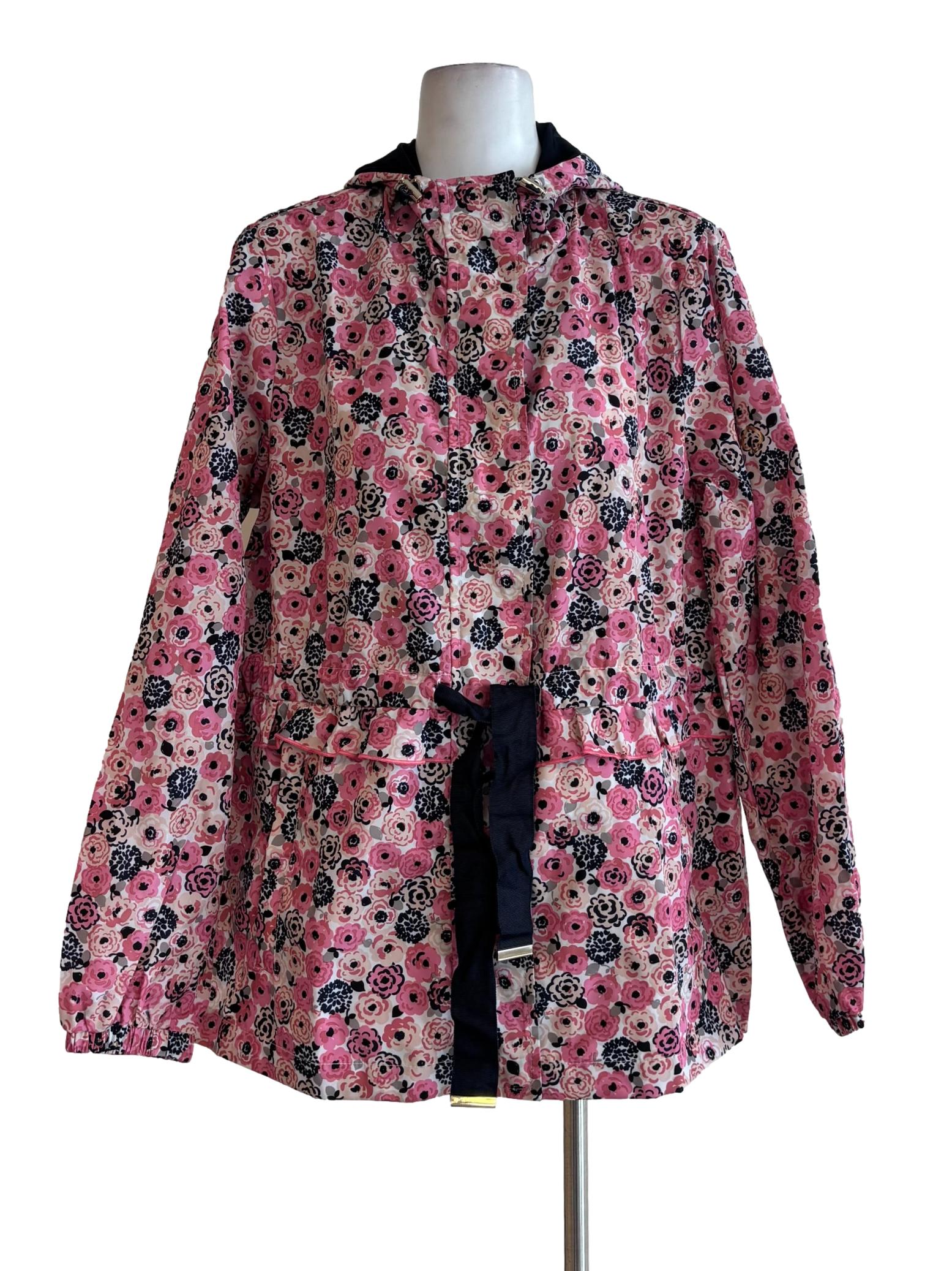 Magenta Floral Hooded Jacket