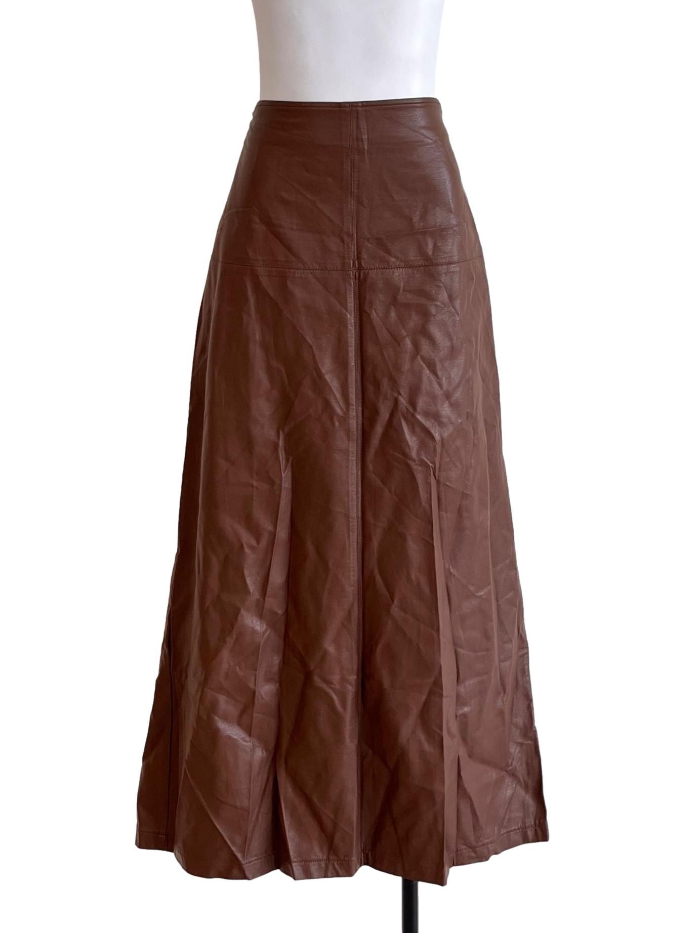Caramel Brown A-Line Long Skirt