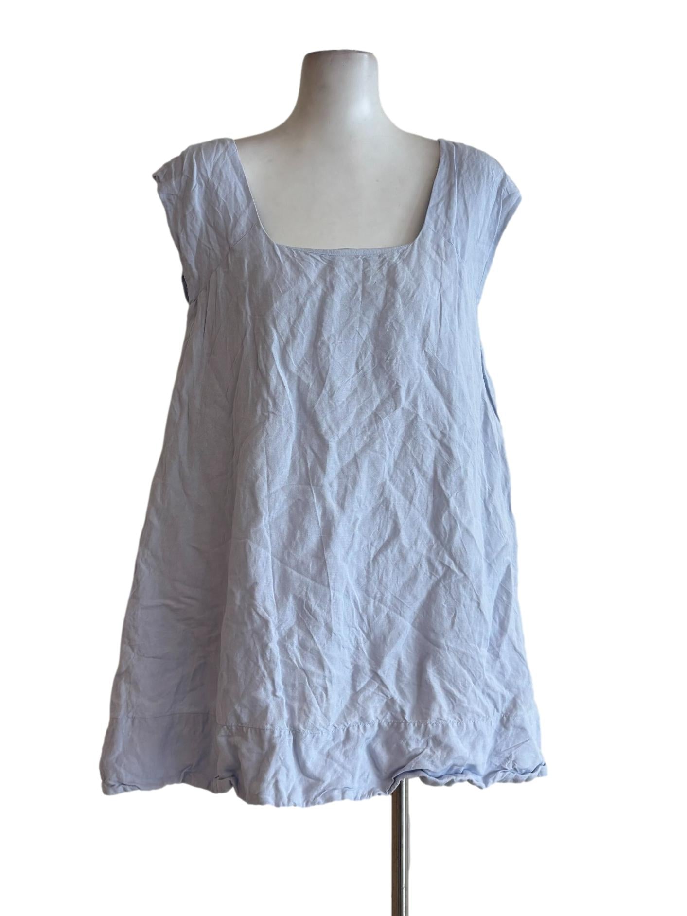 Powder Blue Sleeveless Cotton Dress OSN