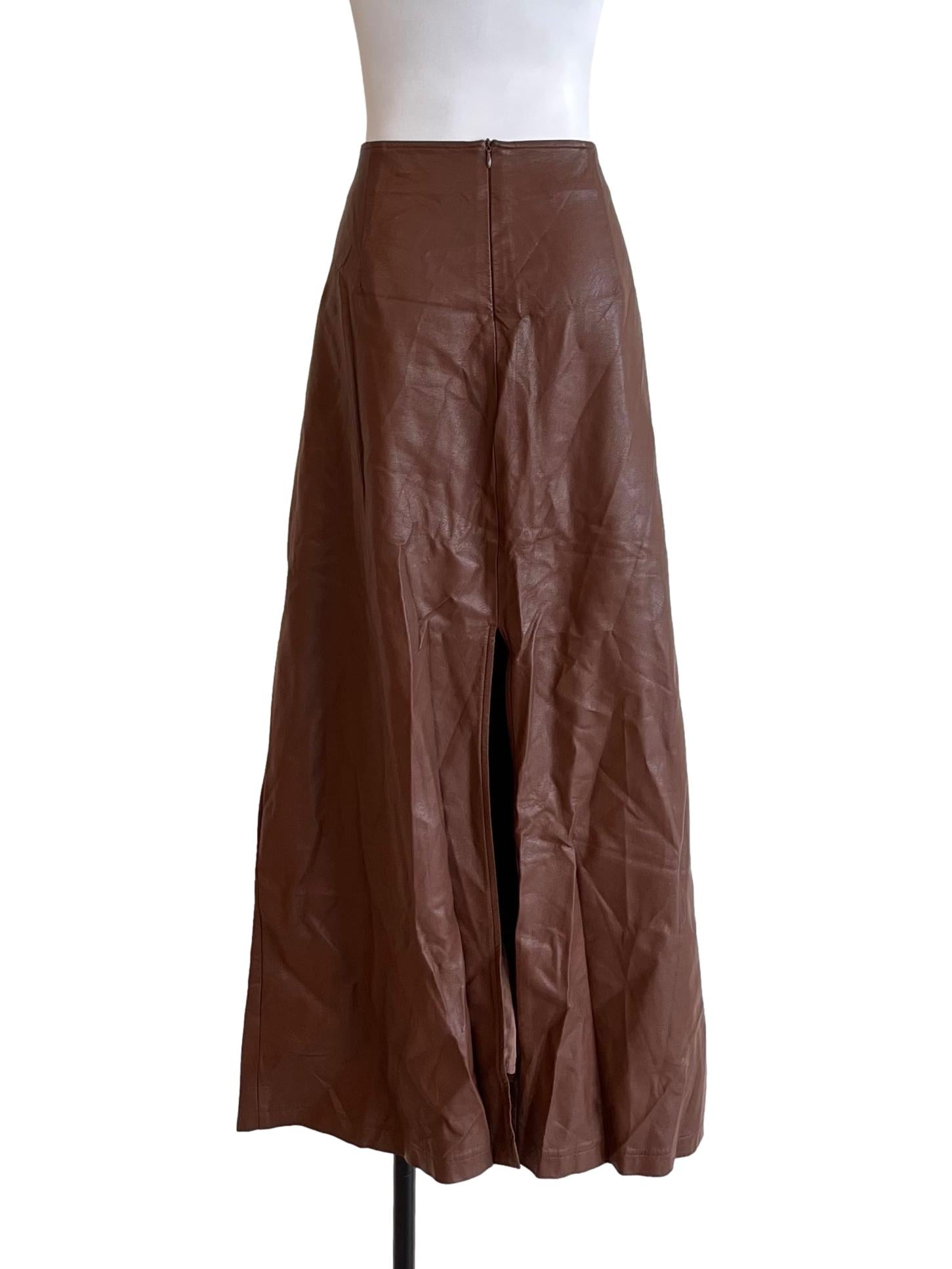 Caramel Brown A-Line Long Skirt