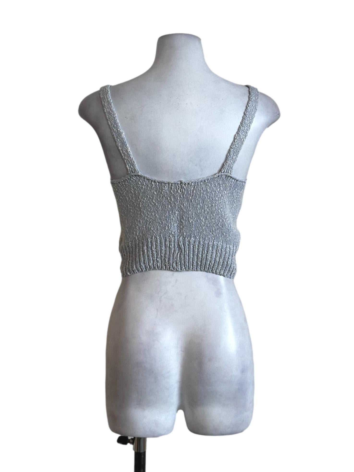 Light Blue Knit Crop Top