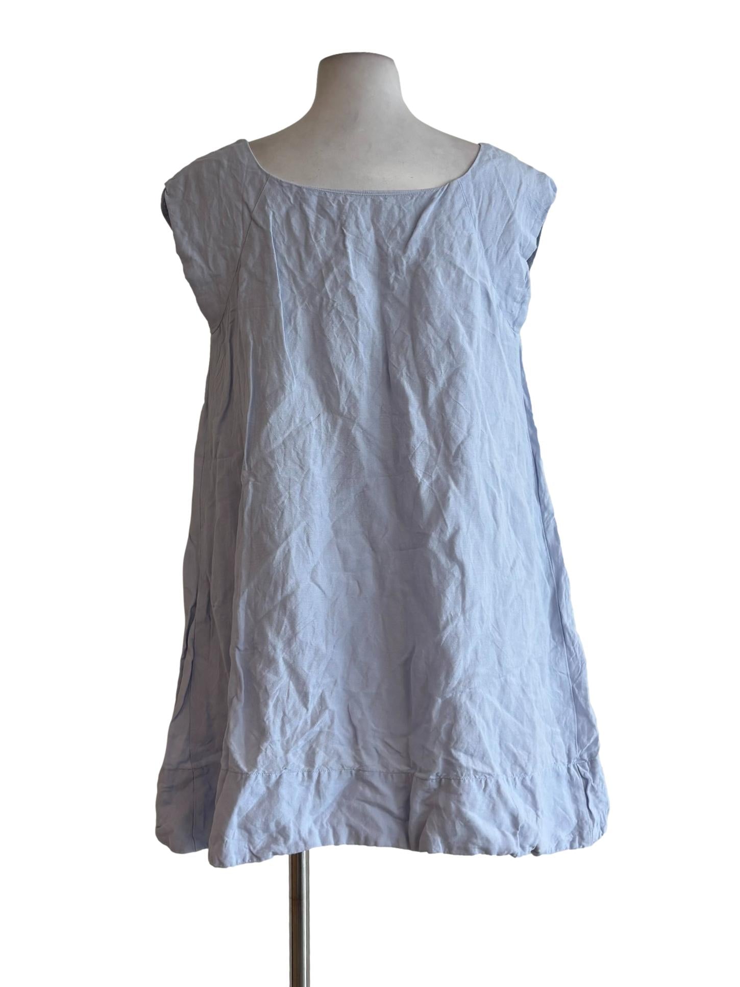 Powder Blue Sleeveless Cotton Dress OSN