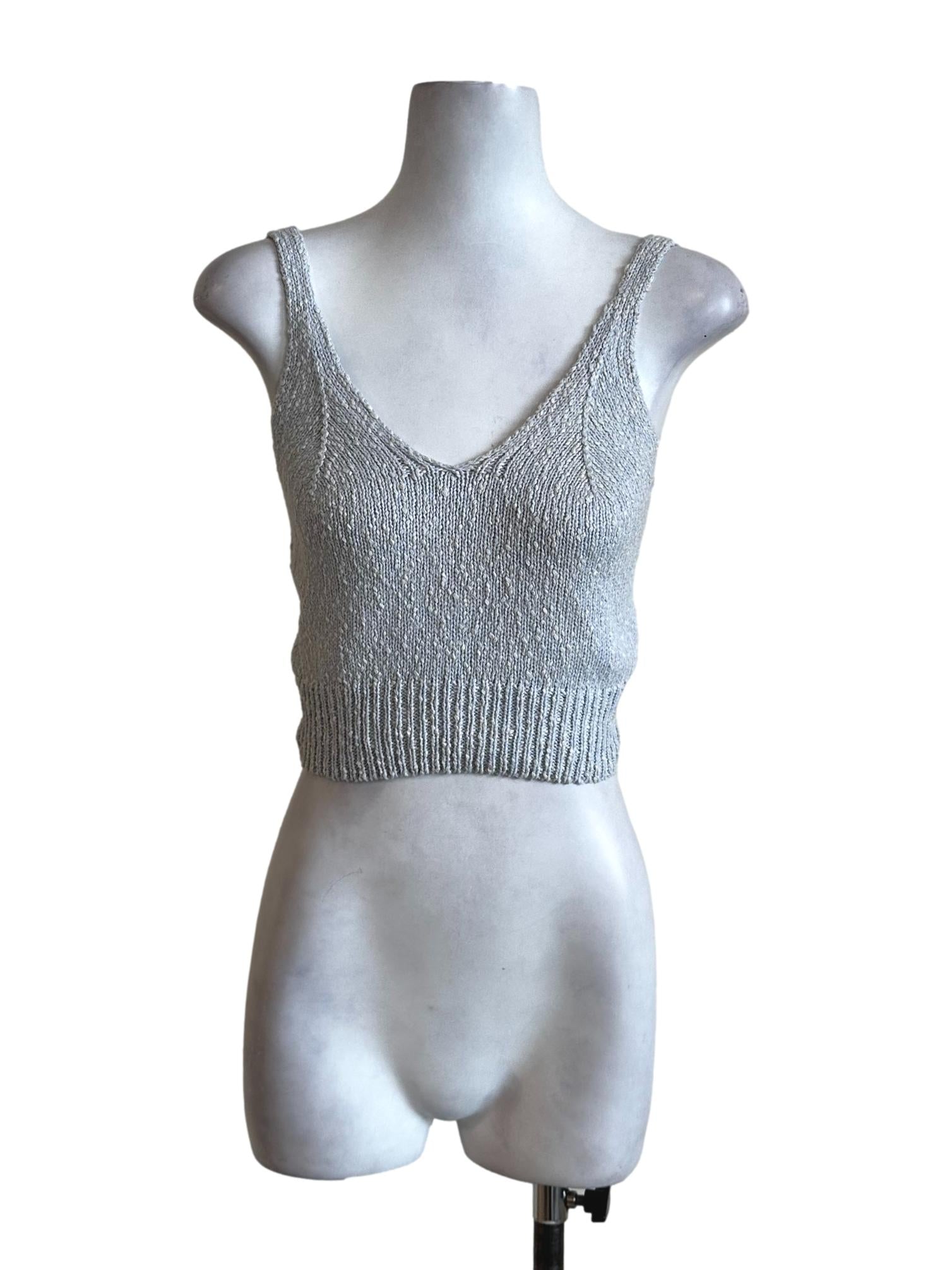Light Blue Knit Crop Top