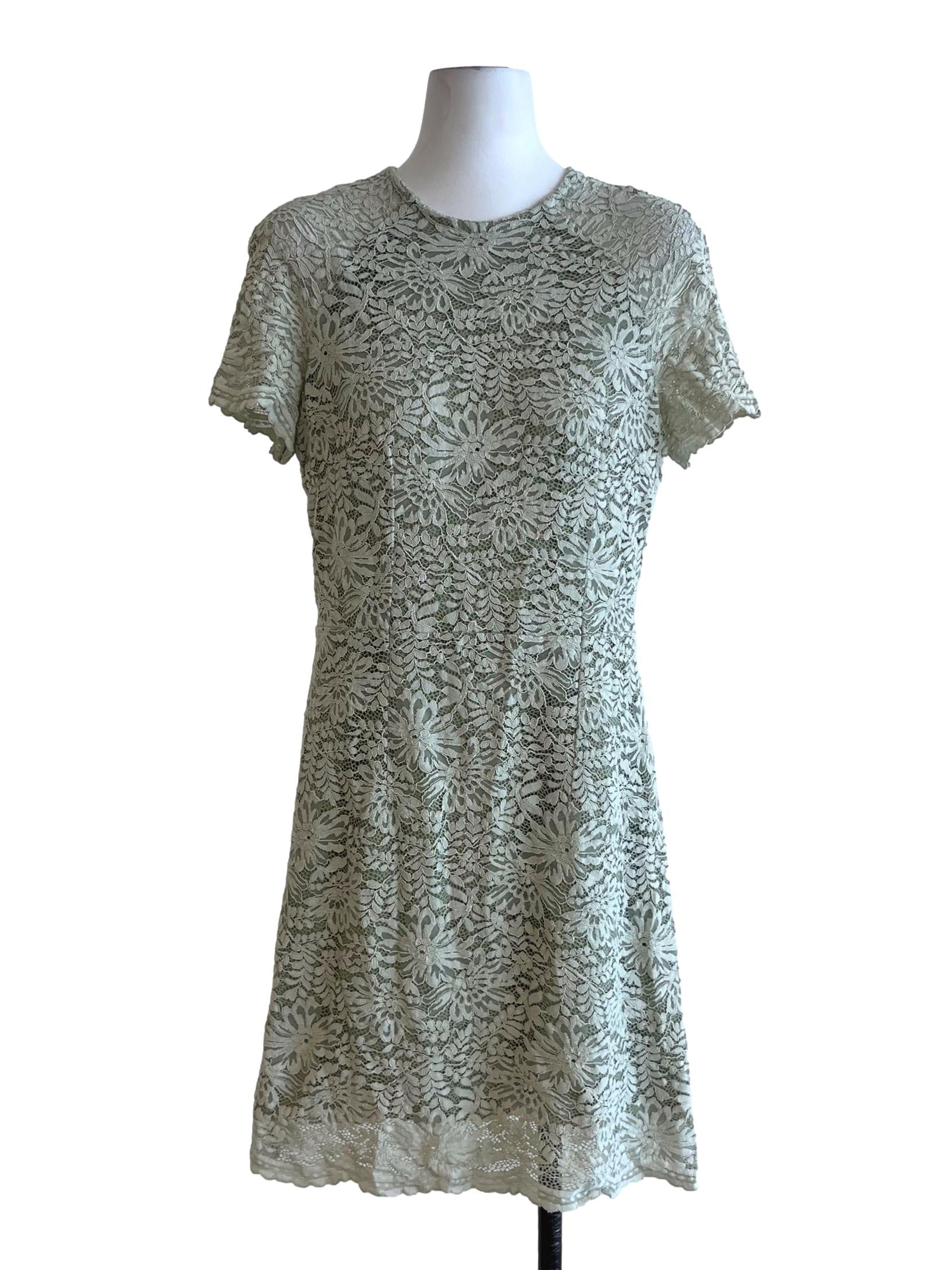 Mint Green Lace Empire Dress