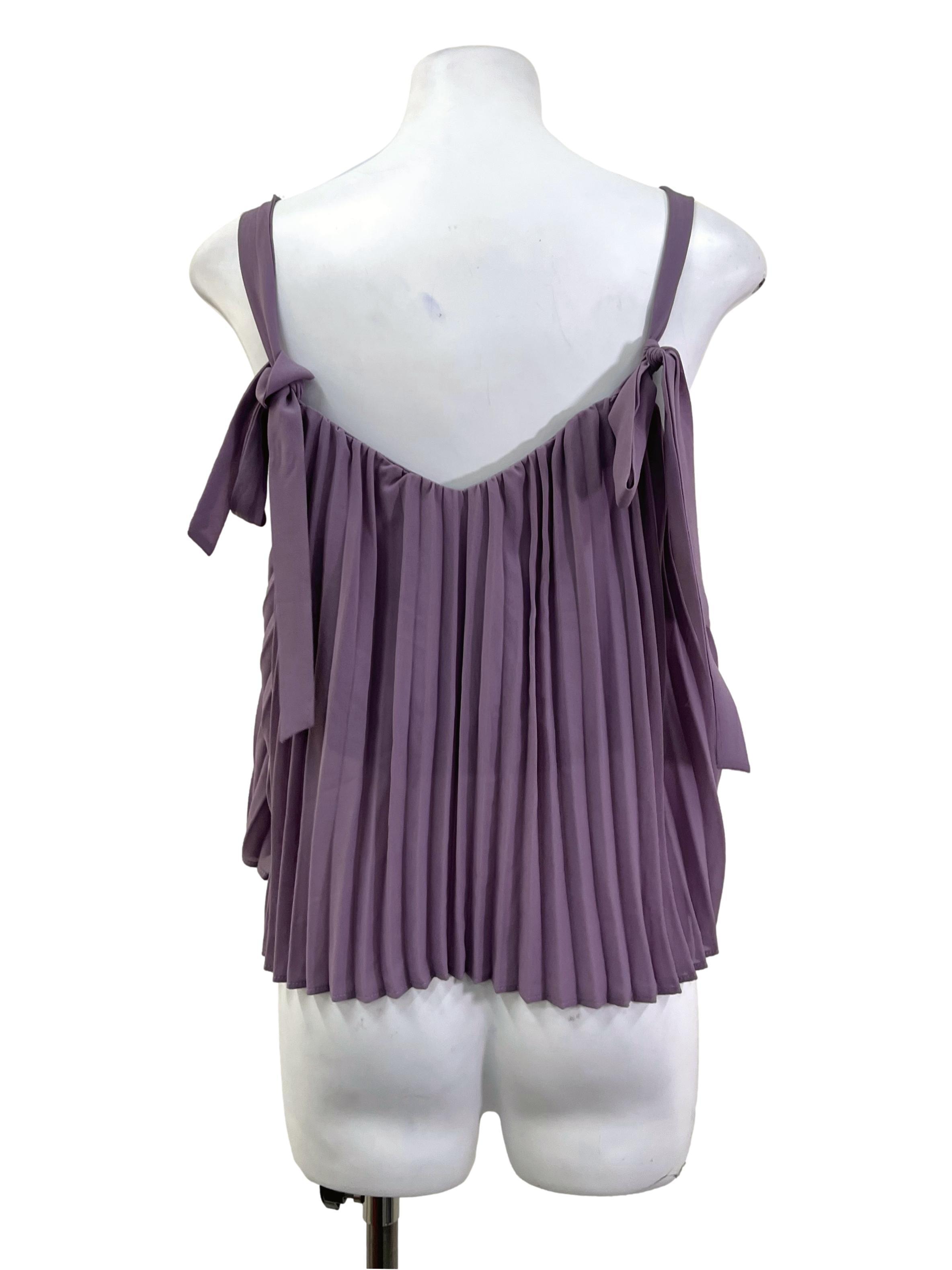 Mauve Purple Pleated Cami Top